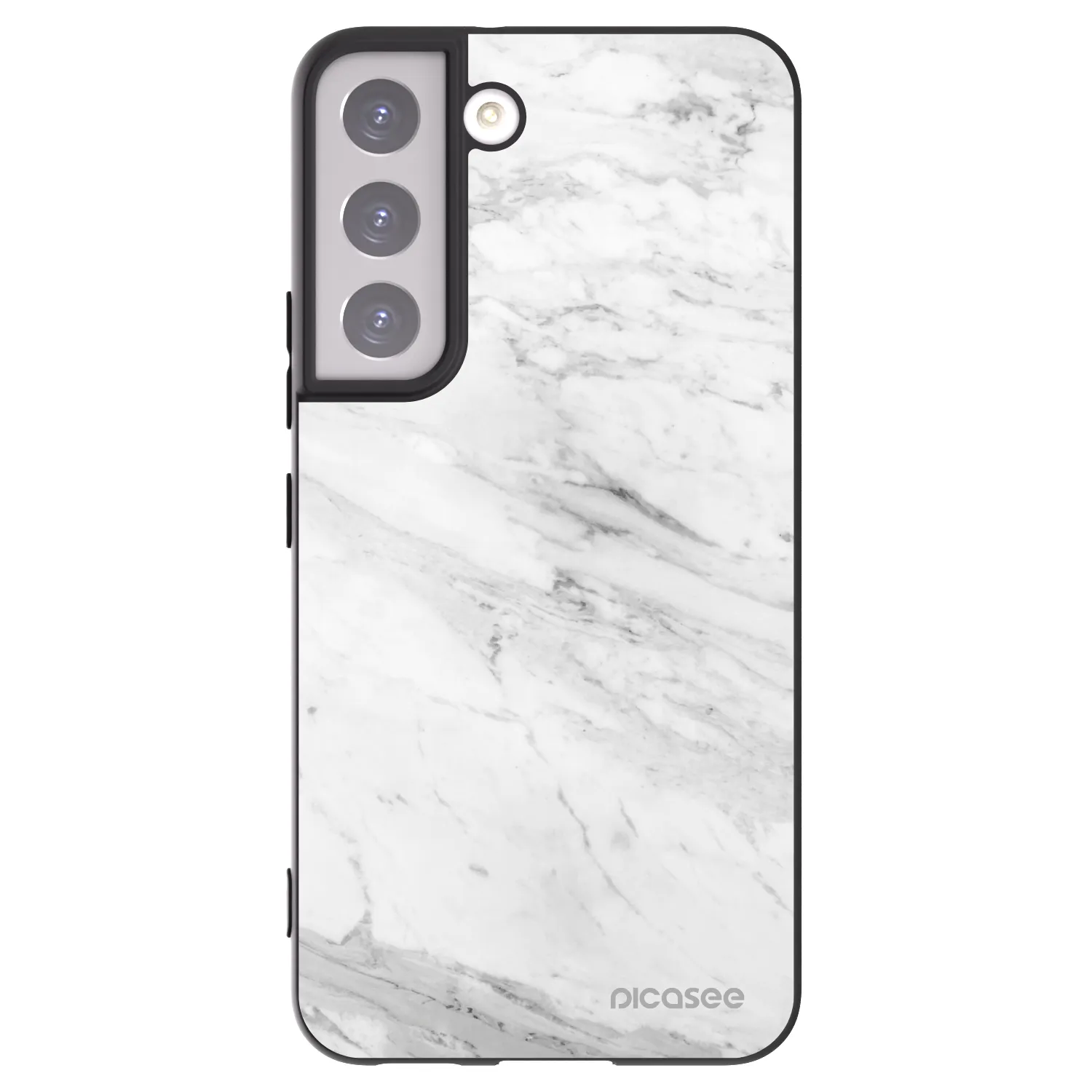 Picasee husă neagră din silicon pentru Samsung Galaxy S22 5G - White marble