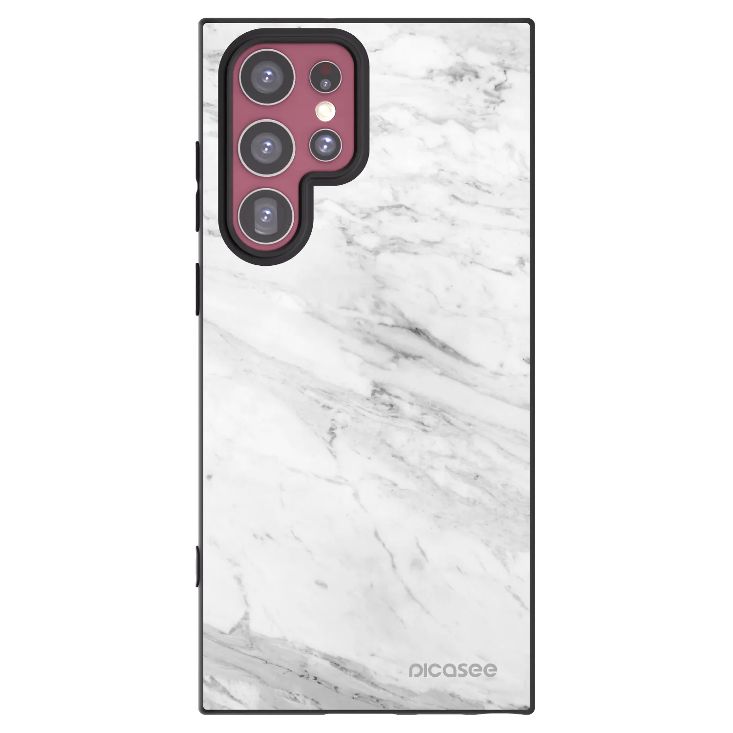 Picasee husă neagră din silicon pentru Samsung Galaxy S22 Ultra 5G - White marble