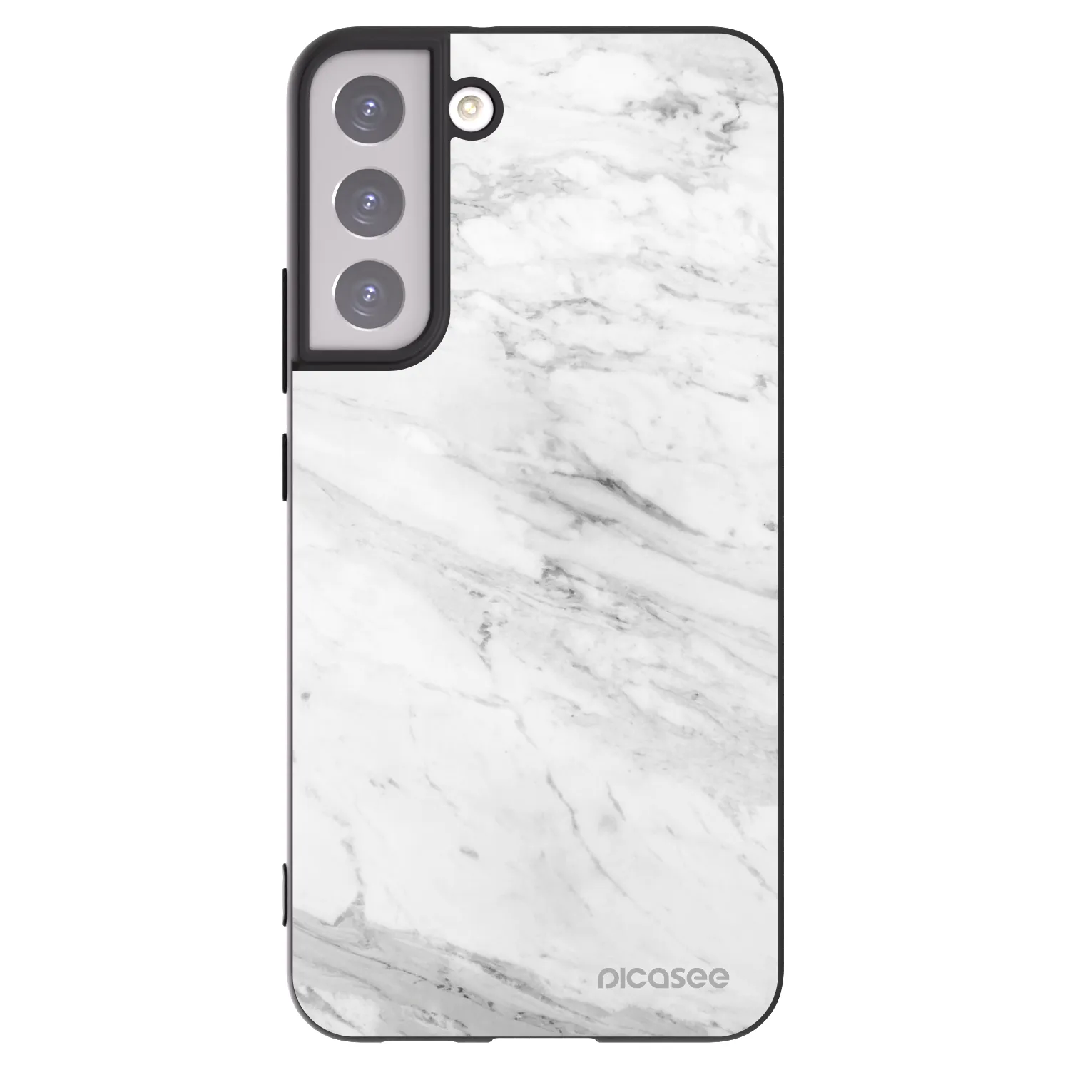 Picasee husă neagră din silicon pentru Samsung Galaxy S22+ 5G - White marble