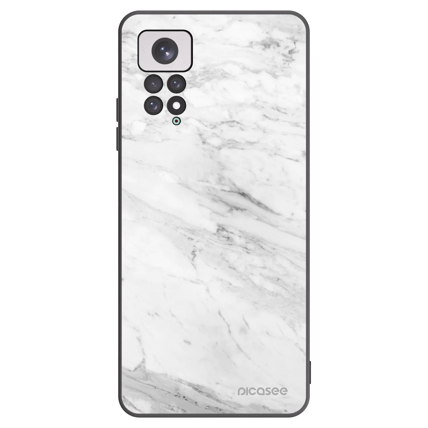 Picasee husă neagră din silicon pentru Xiaomi Redmi Note 11 - White marble