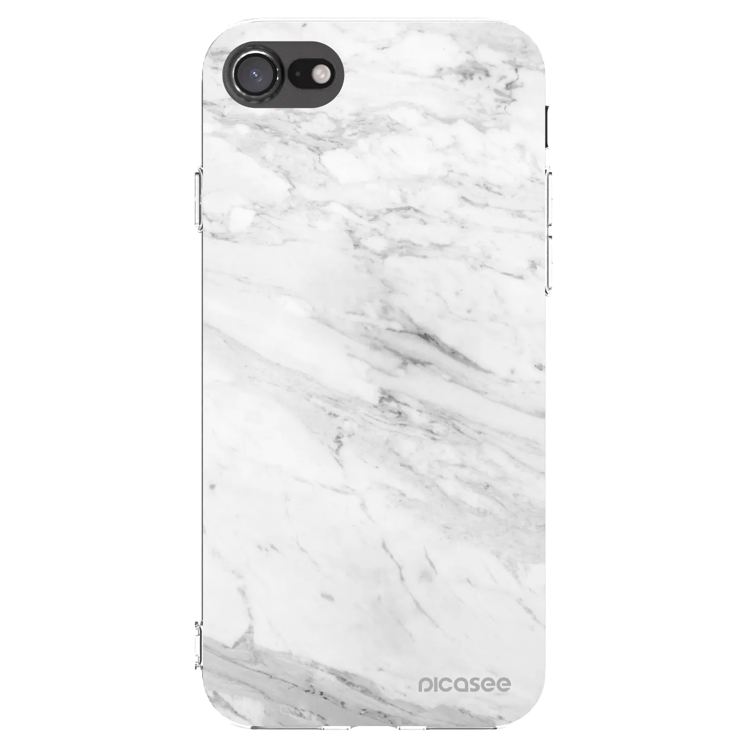 Picasee husă transparentă din silicon pentru Apple iPhone SE 2022 - White marble