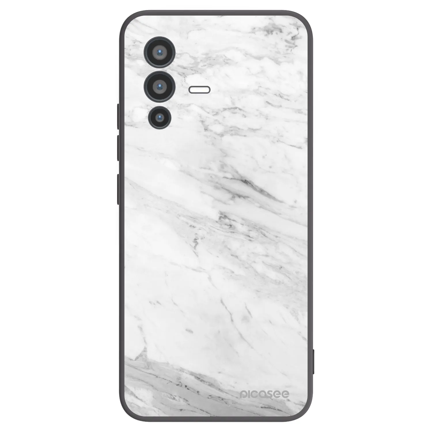 Picasee husă neagră din silicon pentru Vivo V23 5G - White marble
