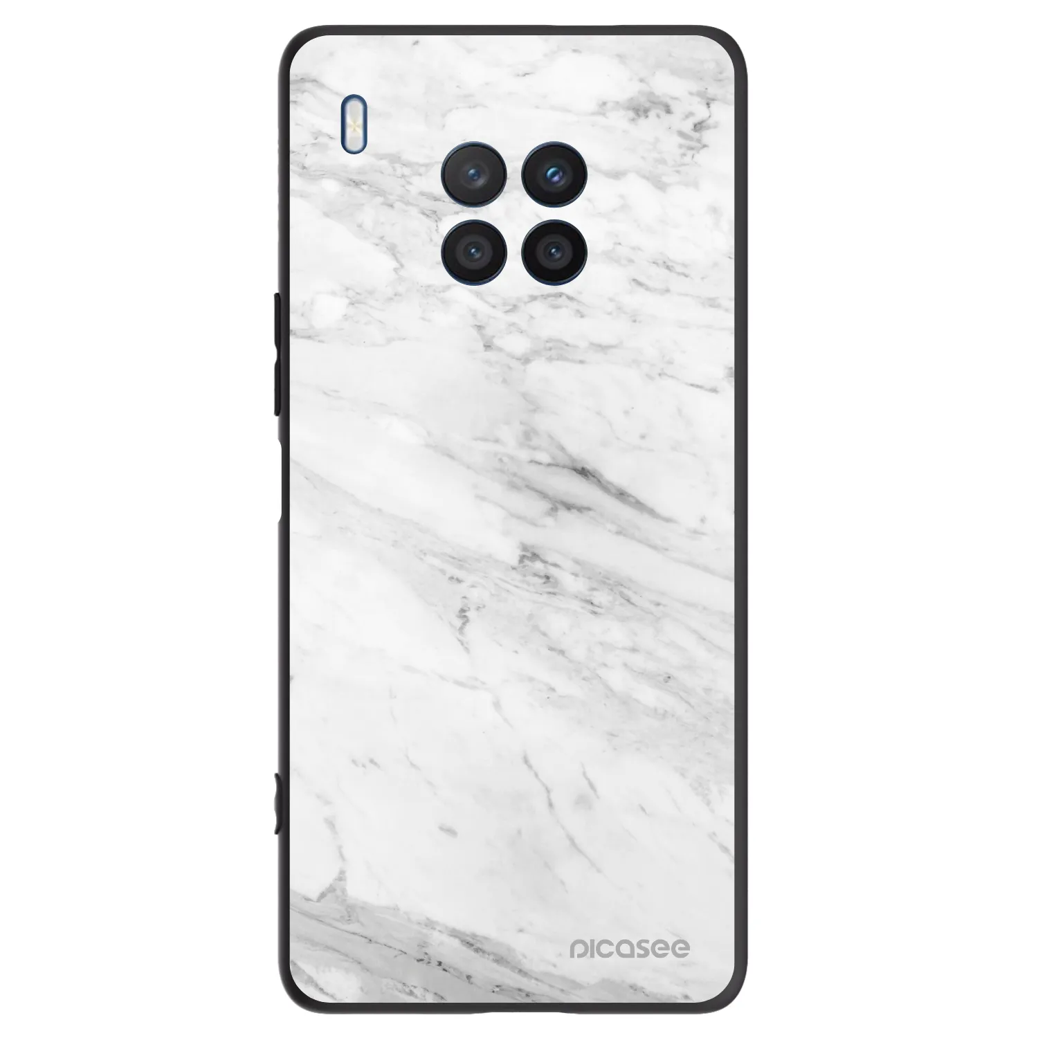 Picasee husă neagră din silicon pentru Honor 50 Lite - White marble