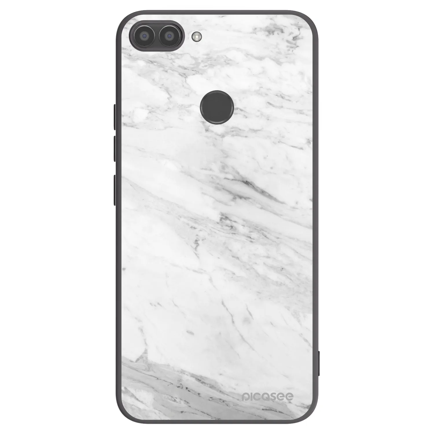 Picasee husă neagră din silicon pentru Huawei P Smart - White marble