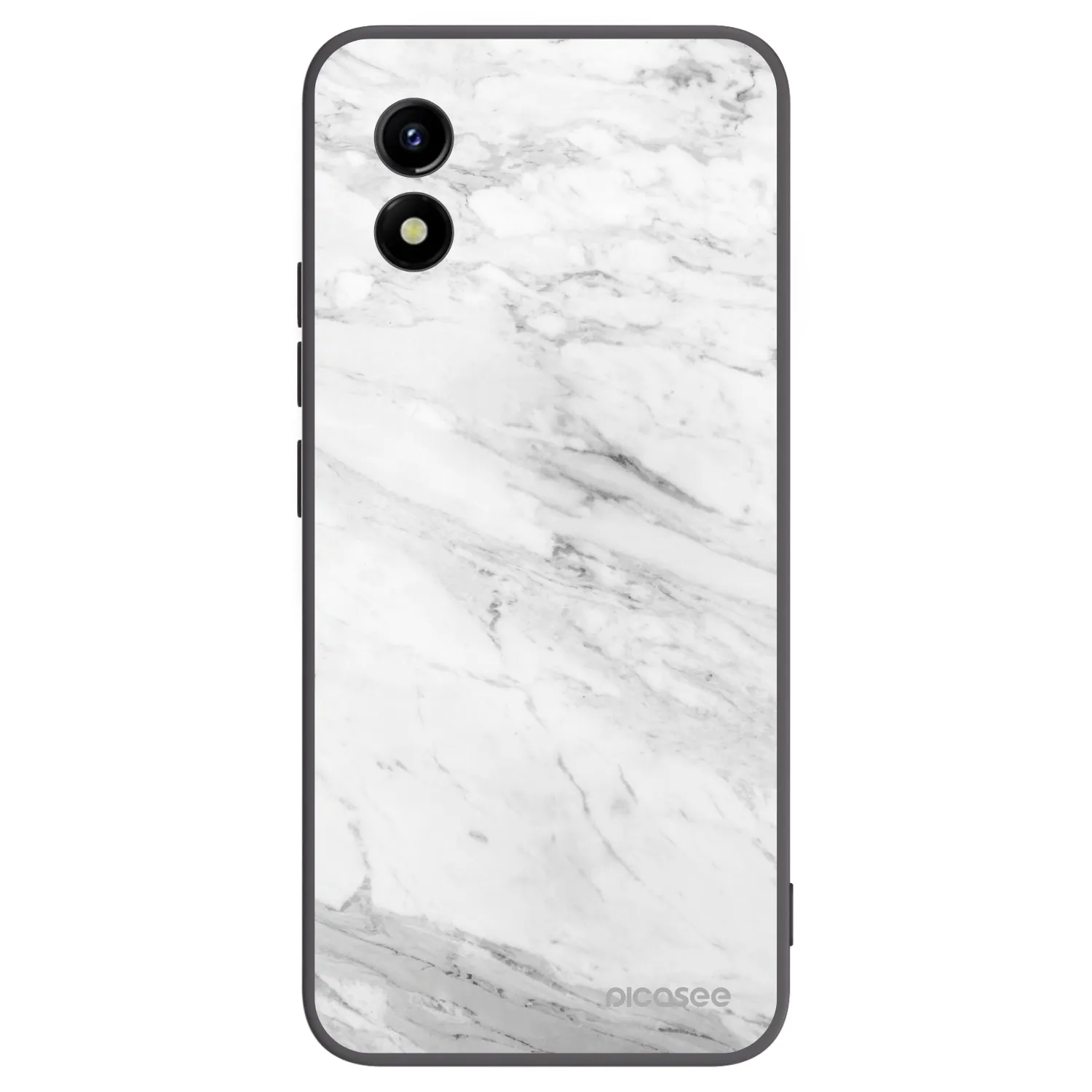 Picasee husă neagră din silicon pentru Vivo Y01 - White marble