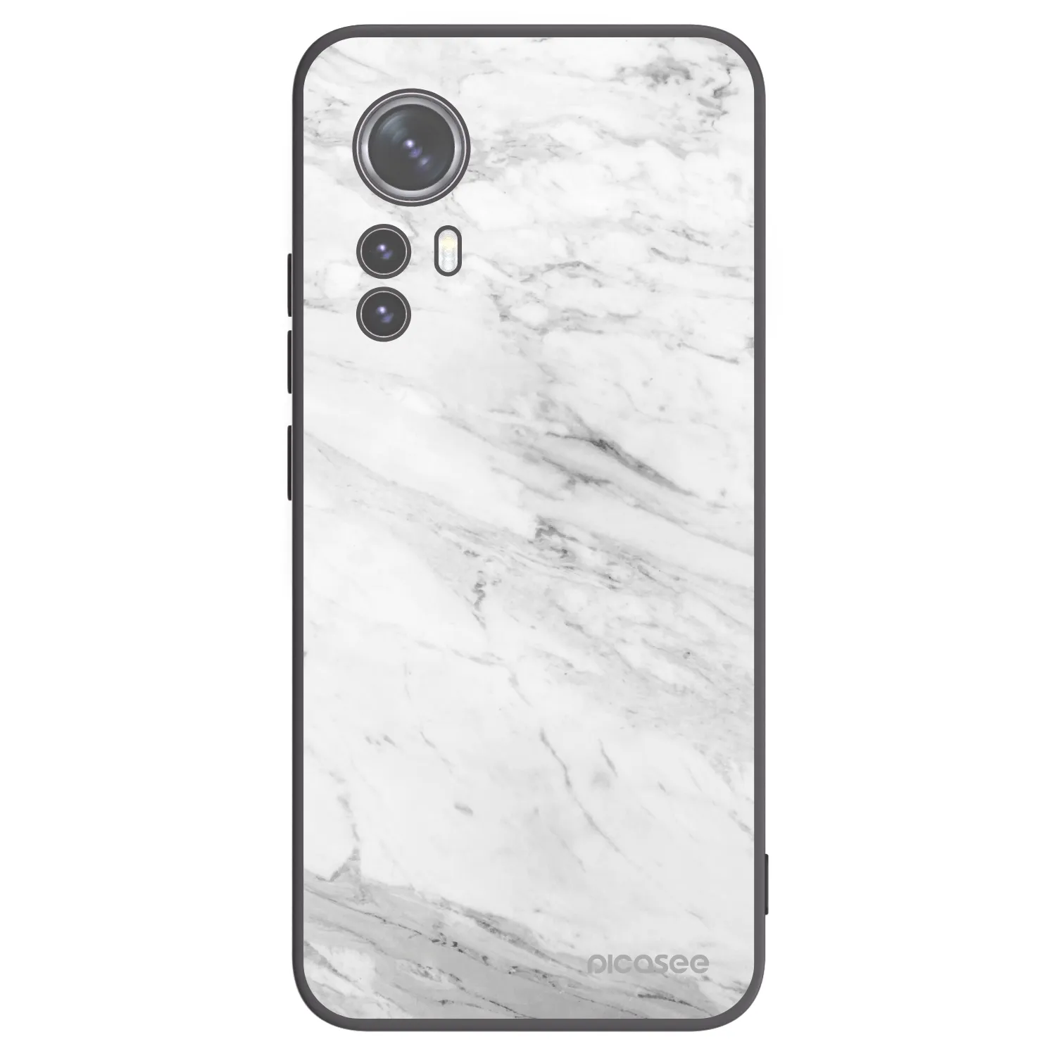 Picasee husă neagră din silicon pentru Xiaomi 12X - White marble