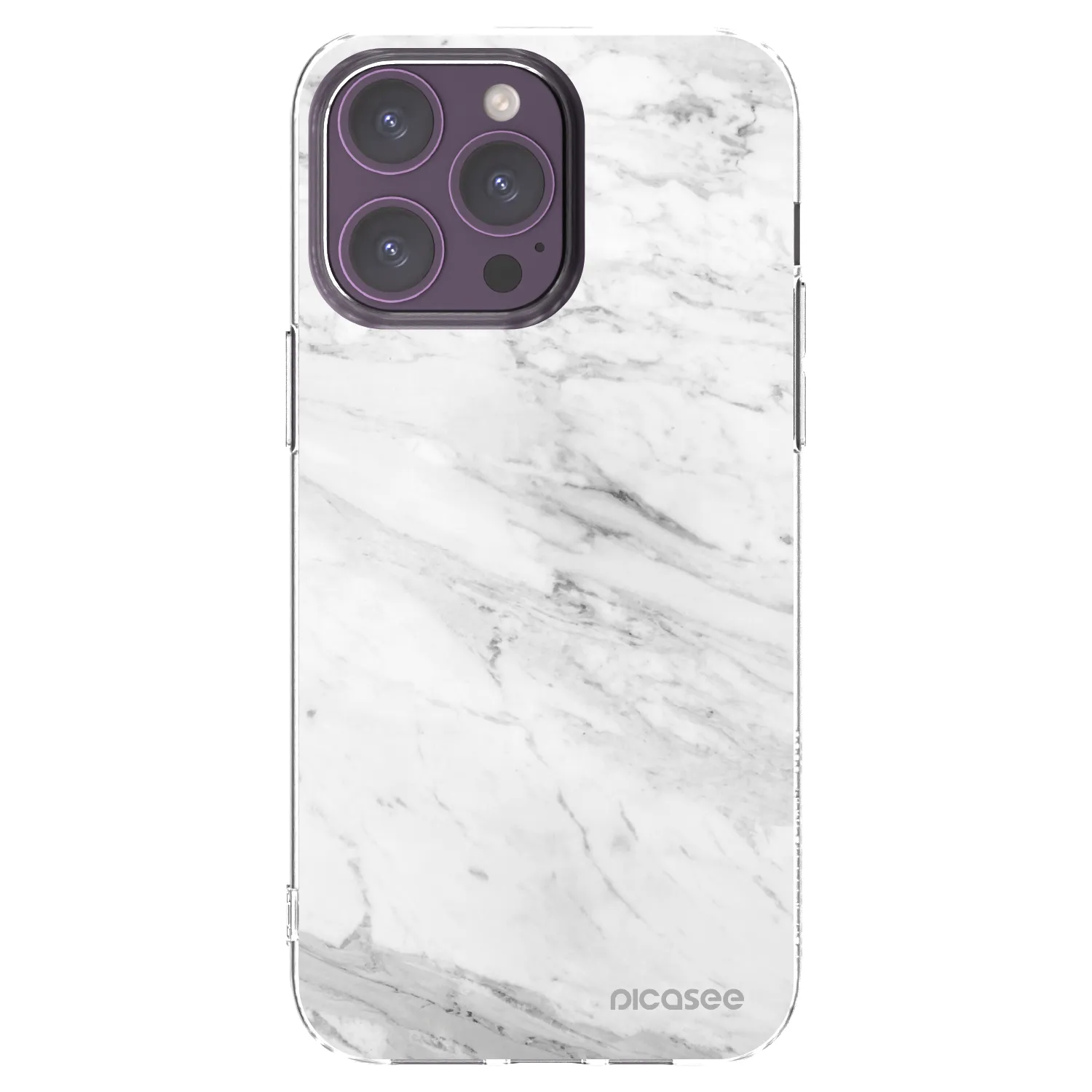 Picasee husă transparentă din silicon pentru Apple iPhone 14 Pro Max - White marble