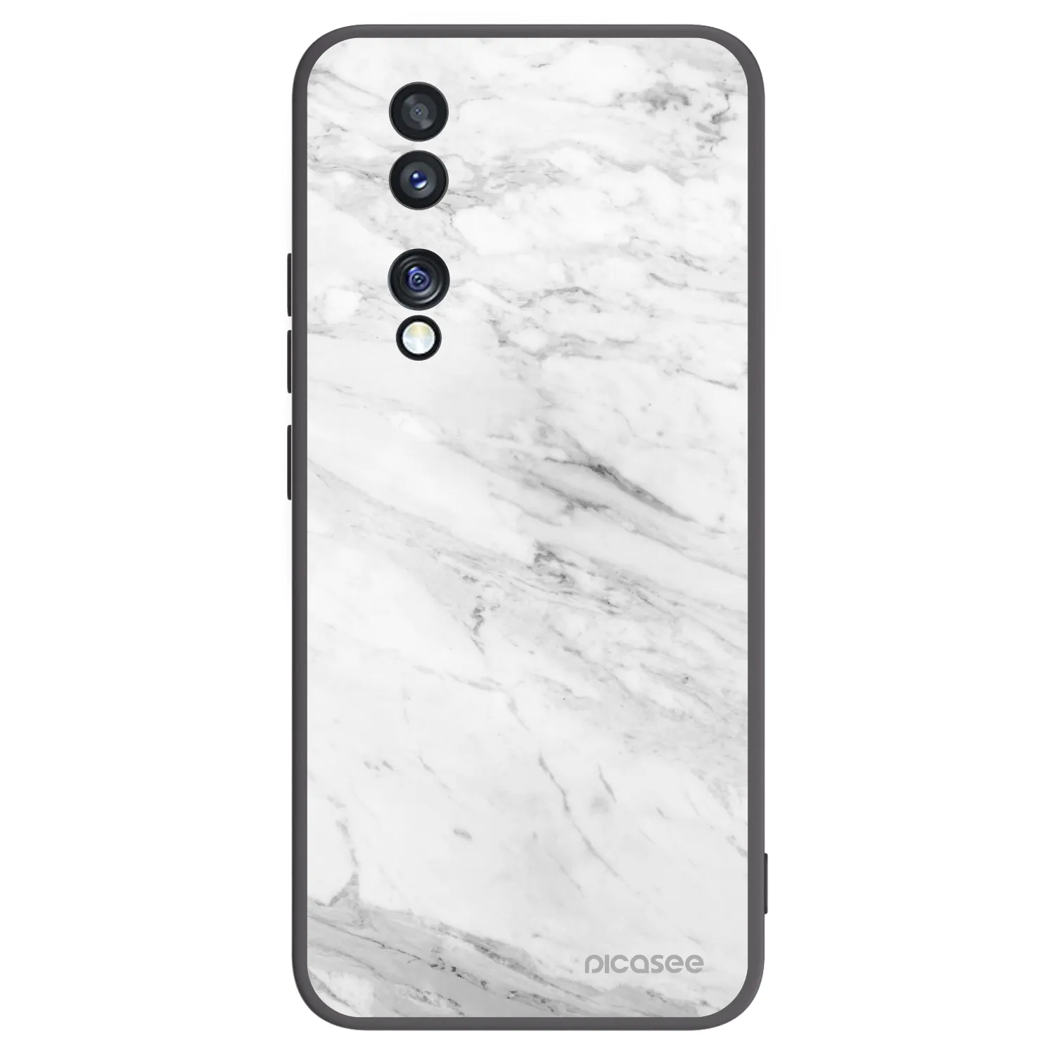 Picasee husă neagră din silicon pentru Honor 70 - White marble