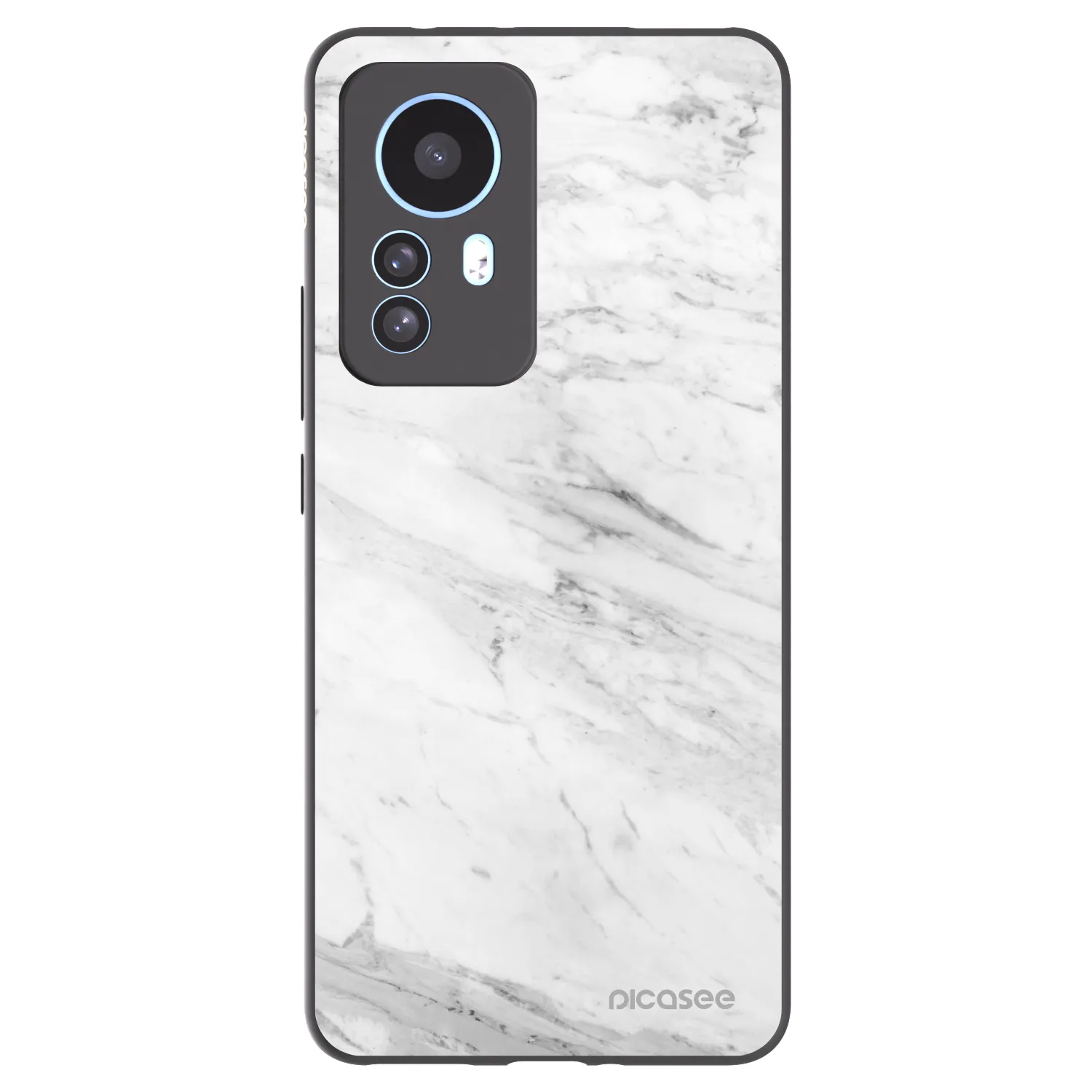 Picasee husă neagră din silicon pentru Xiaomi 12T - White marble