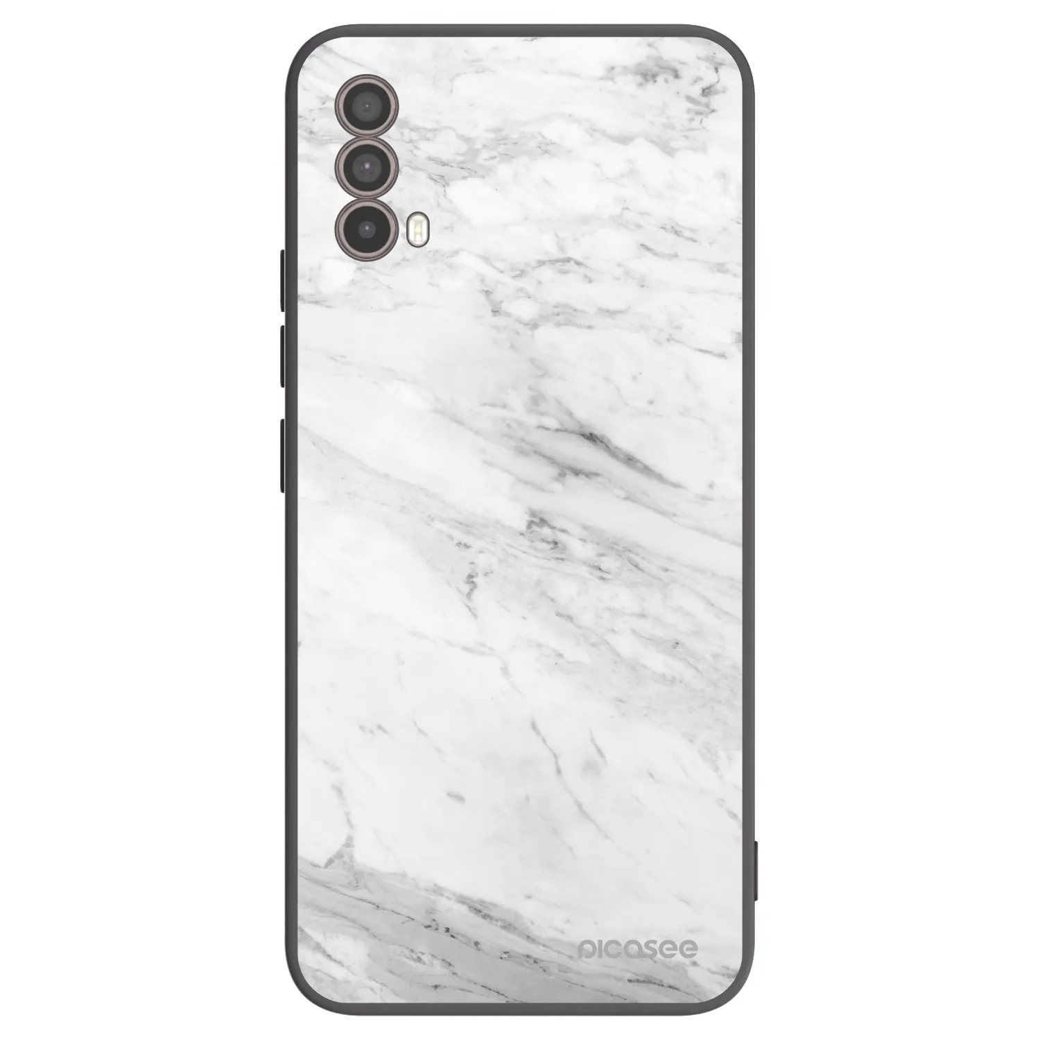 Picasee husă neagră din silicon pentru Motorola Moto E40 - White marble