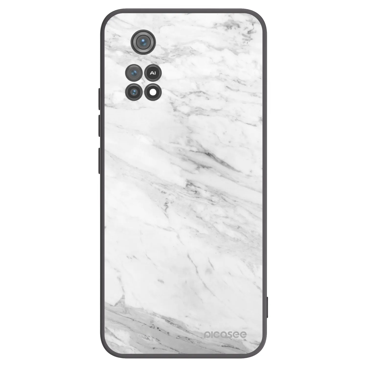Picasee husă neagră din silicon pentru Xiaomi Poco M4 Pro - White marble