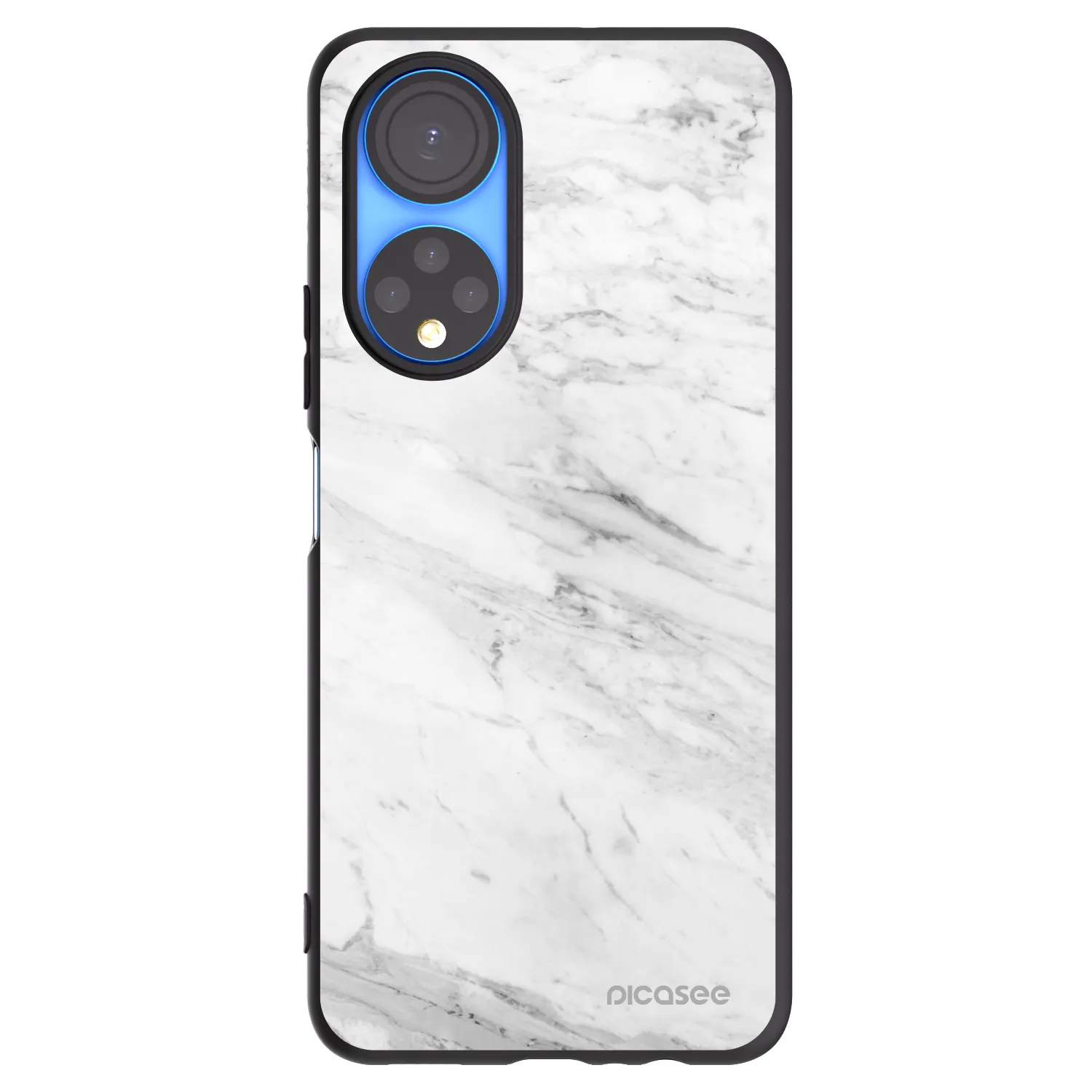 Picasee husă neagră din silicon pentru Honor X7 - White marble