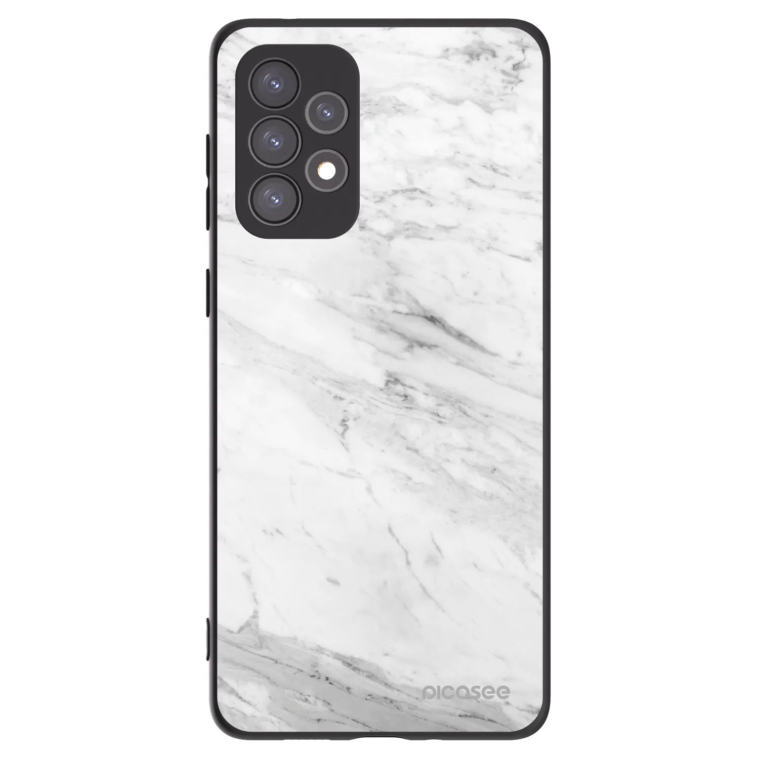 Picasee husă neagră din silicon pentru Samsung Galaxy A73 5G - White marble
