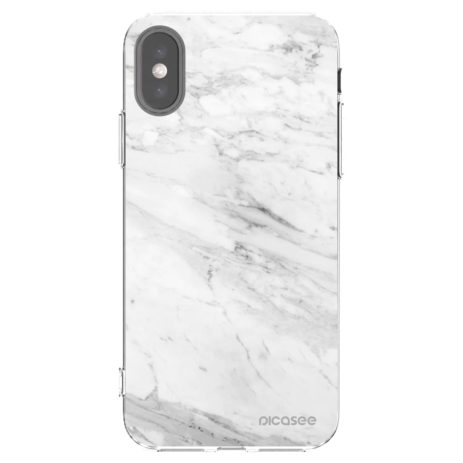 Picasee husă transparentă din silicon pentru Apple iPhone X/XS - White marble