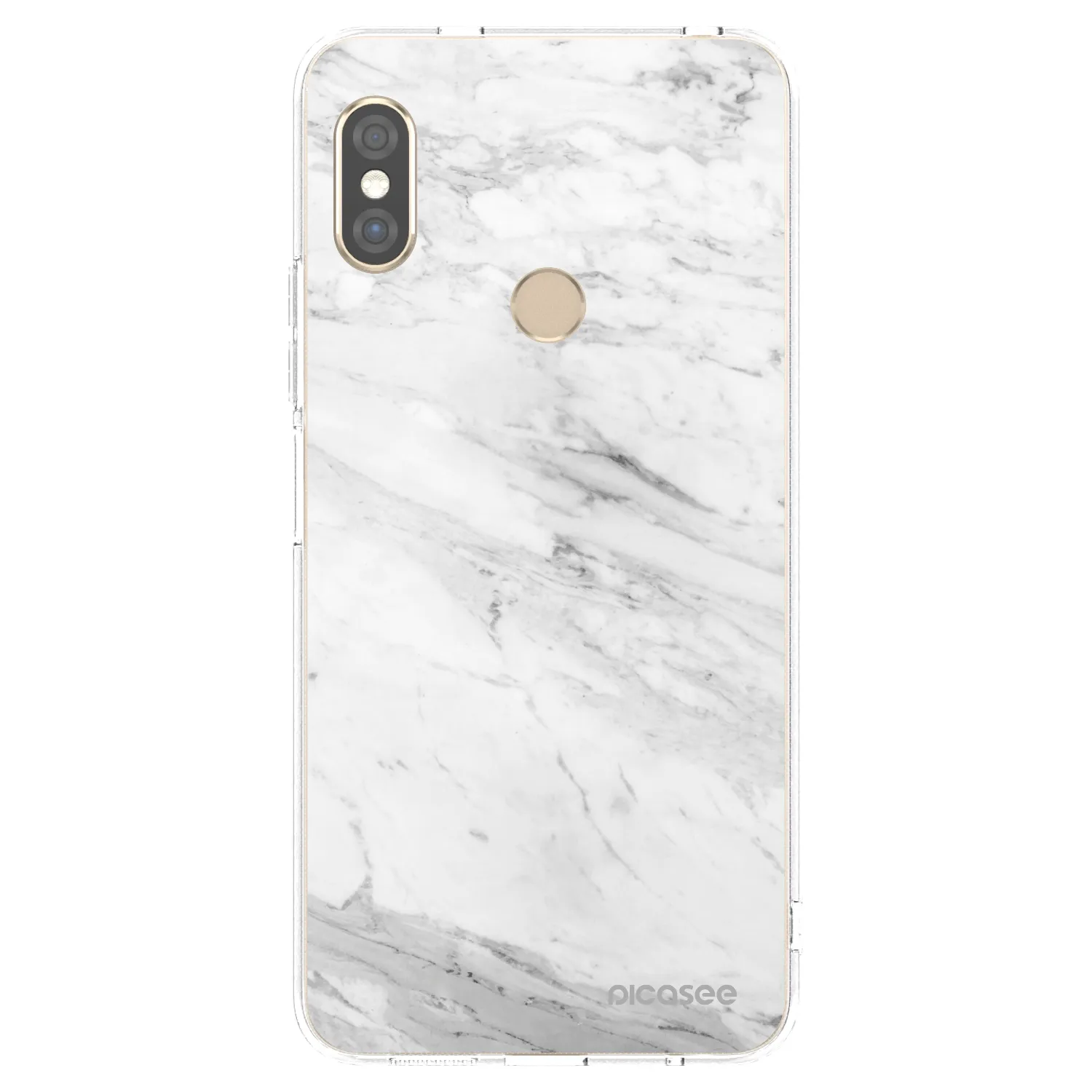 Picasee husă transparentă din silicon pentru Xiaomi Redmi Note 5 Global - White marble