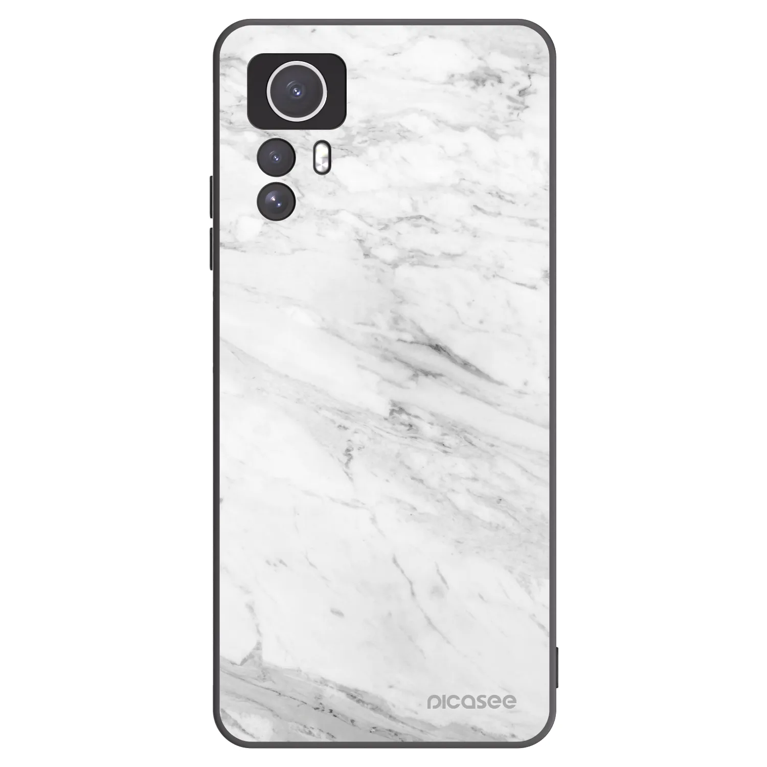 Picasee husă neagră din silicon pentru Xiaomi Redmi Note 12S - White marble