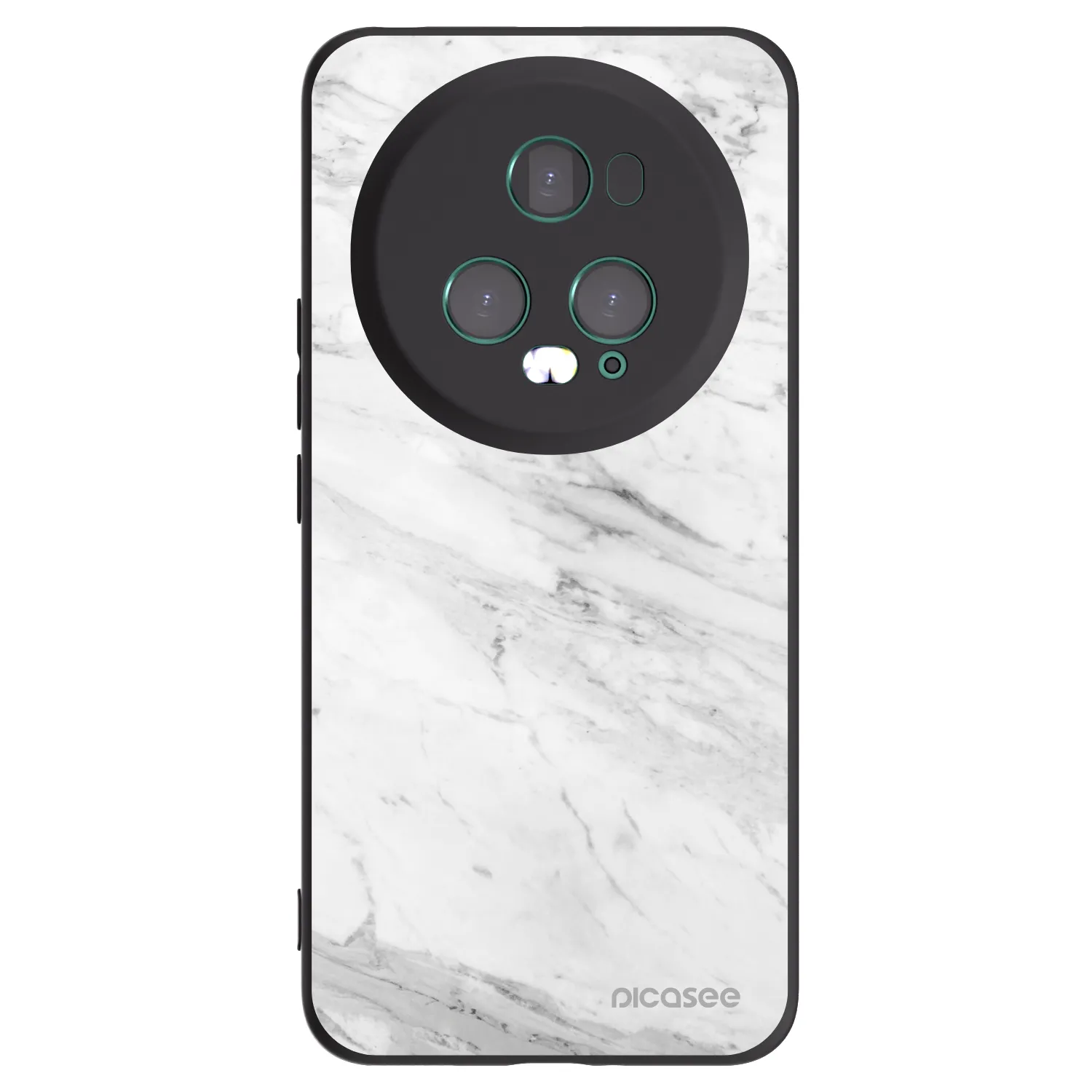 Picasee husă neagră din silicon pentru Honor Magic5 Pro - White marble
