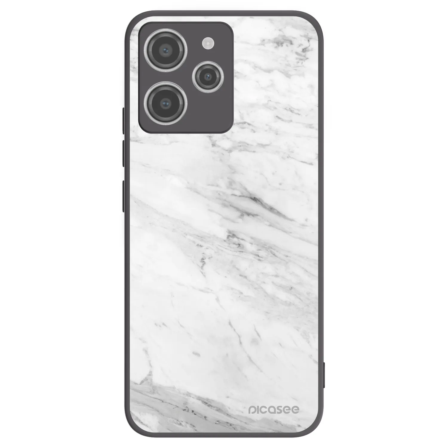Picasee husă neagră din silicon pentru Xiaomi Redmi 12 4G - White marble