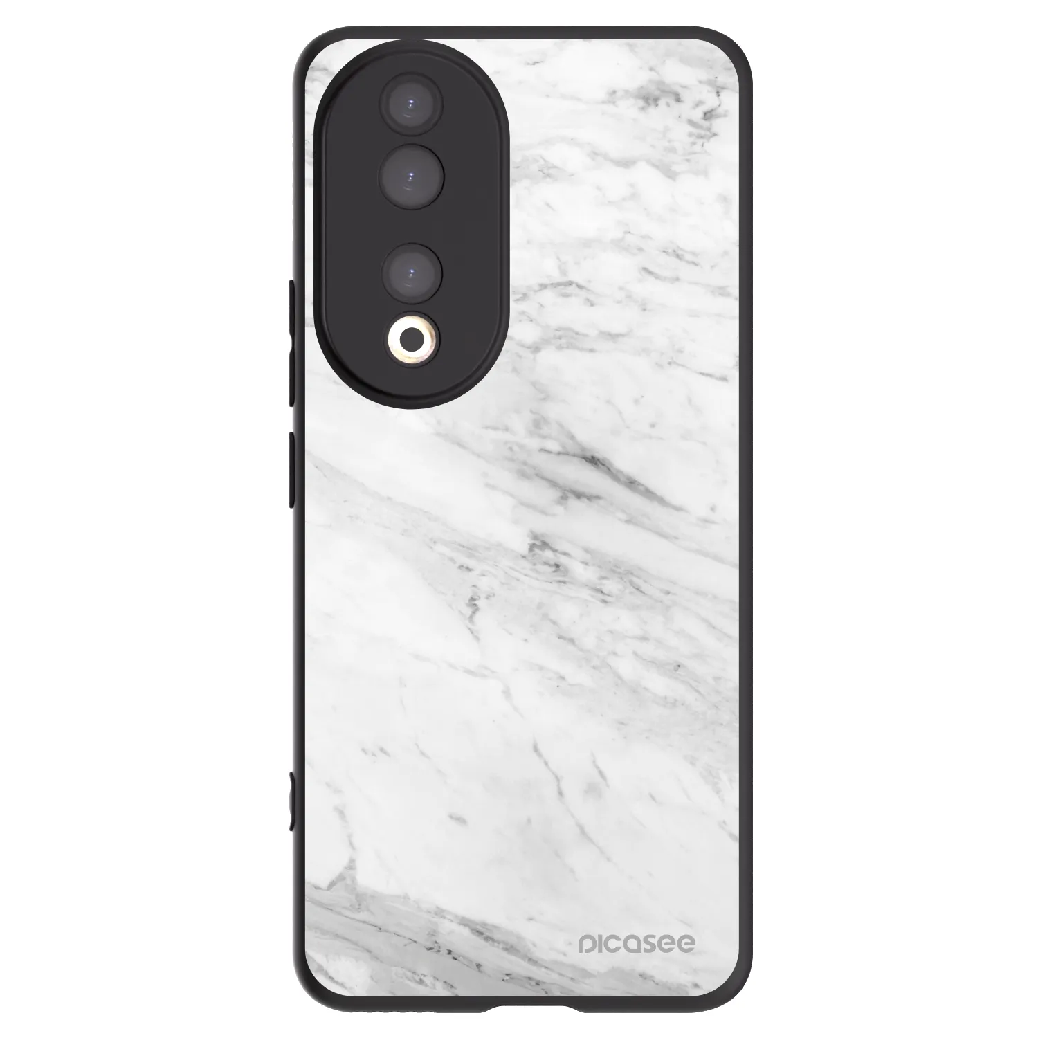 Picasee husă neagră din silicon pentru Honor 90 5G - White marble