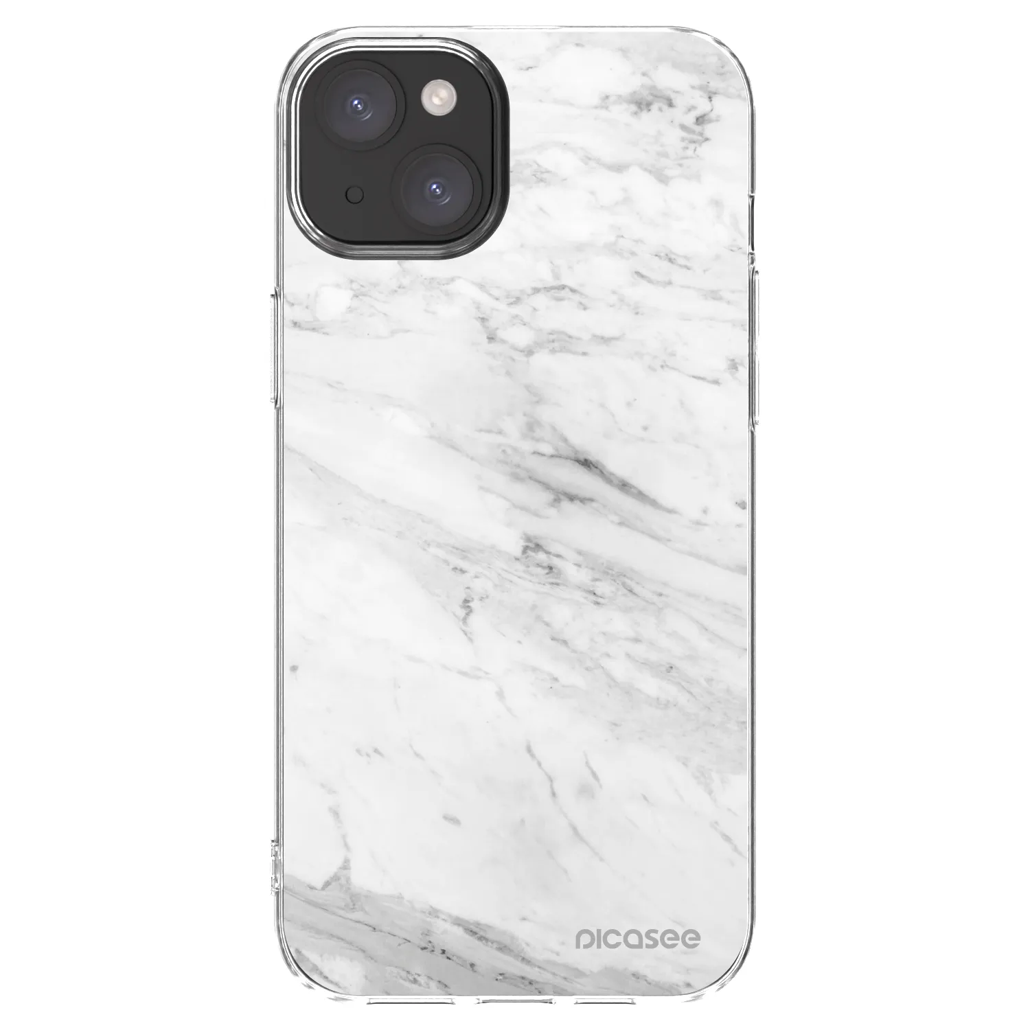 Picasee husă transparentă din silicon pentru Apple iPhone 15 Plus - White marble