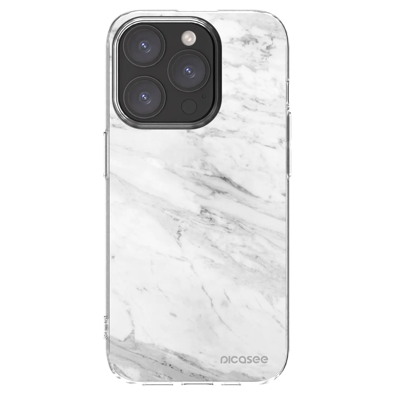 Picasee husă transparentă din silicon pentru Apple iPhone 15 Pro - White marble