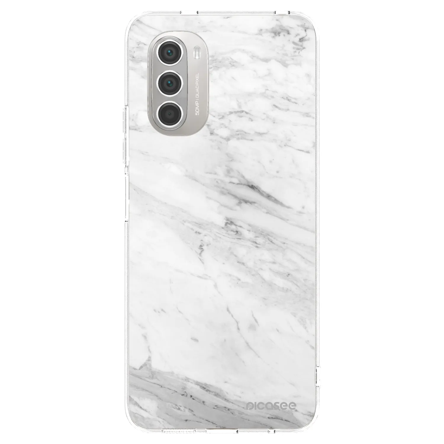 Picasee husă transparentă din silicon pentru Motorola Moto G51 - White marble