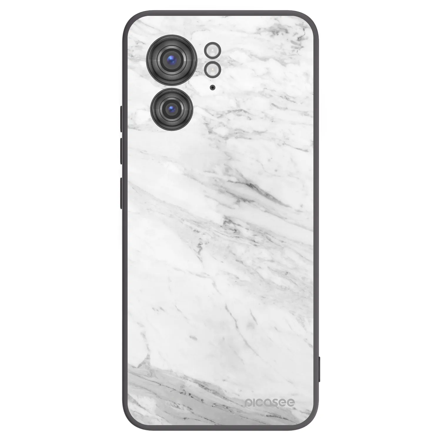 Picasee husă neagră din silicon pentru Motorola Edge 40 - White marble