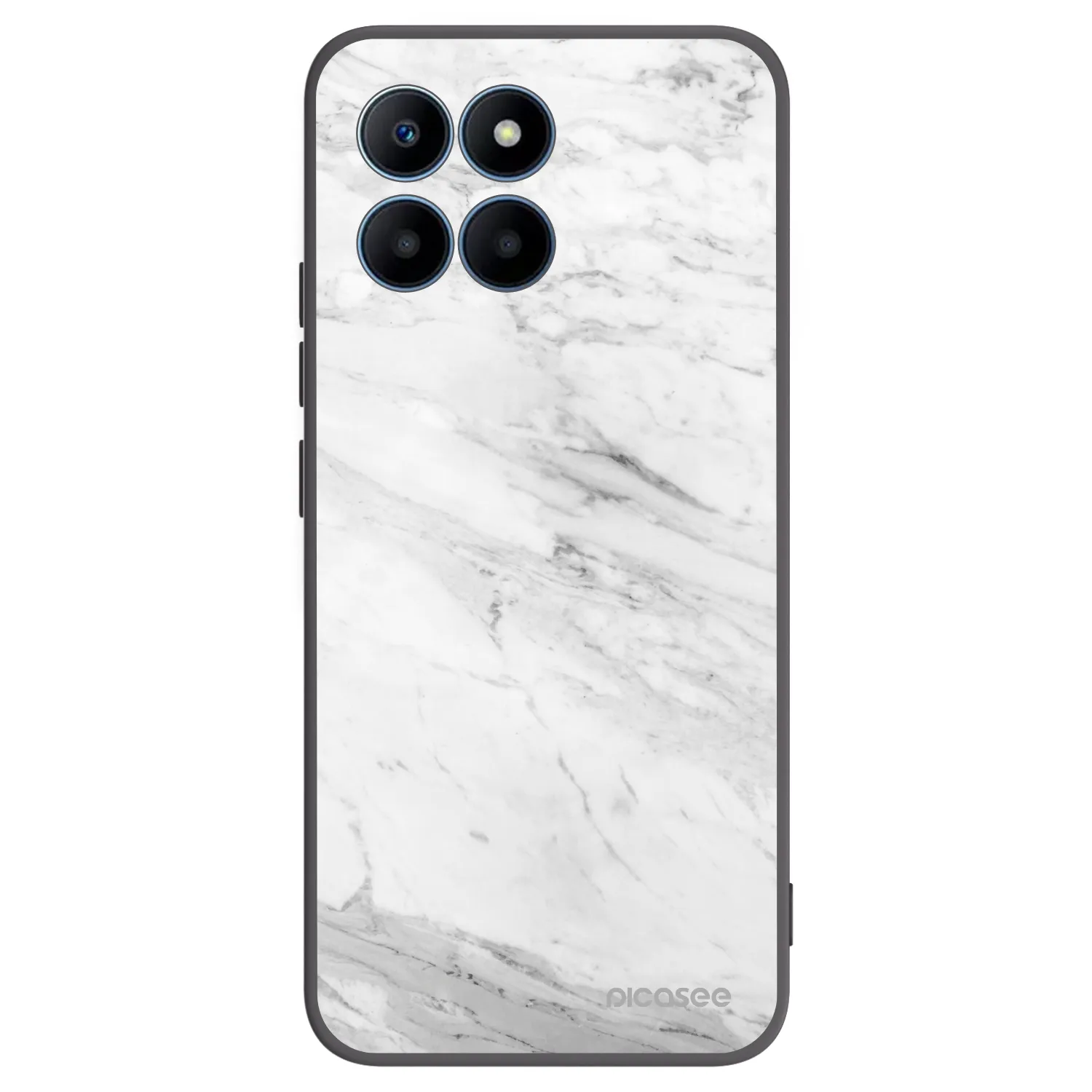 Picasee husă neagră din silicon pentru Honor 70 Lite - White marble