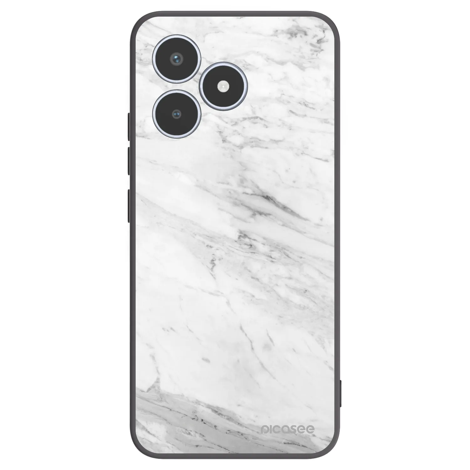 Picasee husă neagră din silicon pentru Realme C53 - White marble
