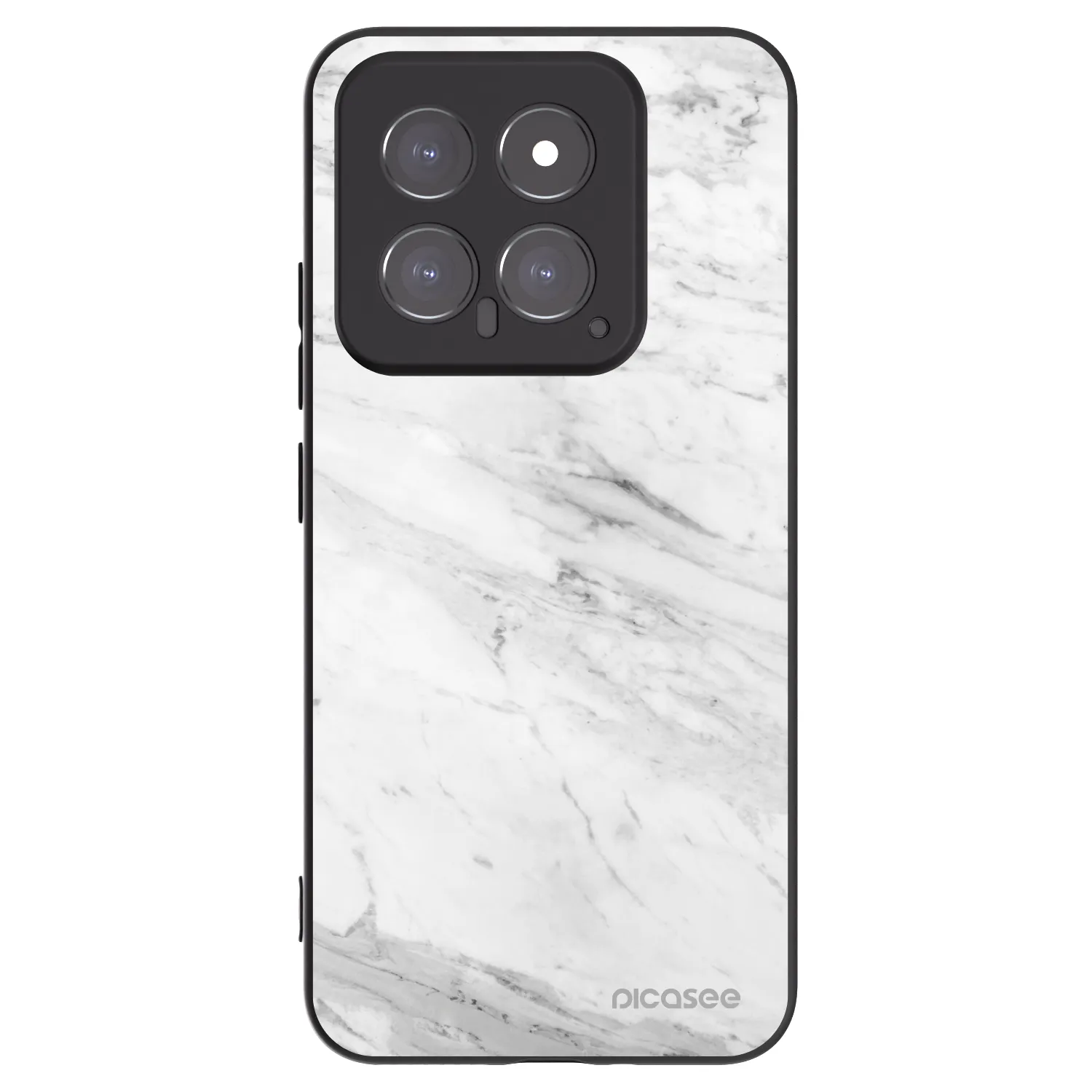 Picasee husă neagră din silicon pentru Xiaomi 14 - White marble
