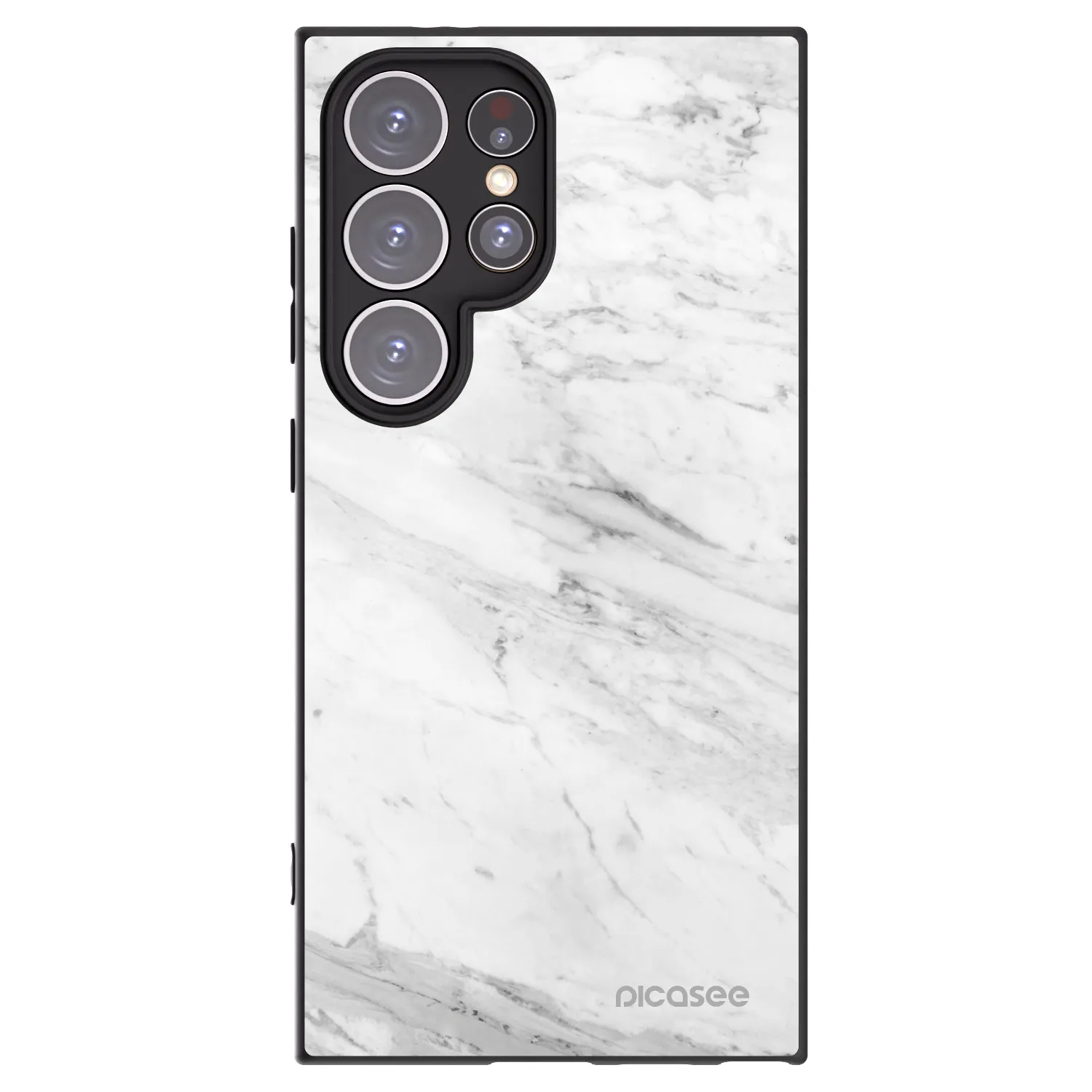 Picasee husă neagră din silicon pentru Samsung Galaxy S24 Ultra S928B 5G - White marble
