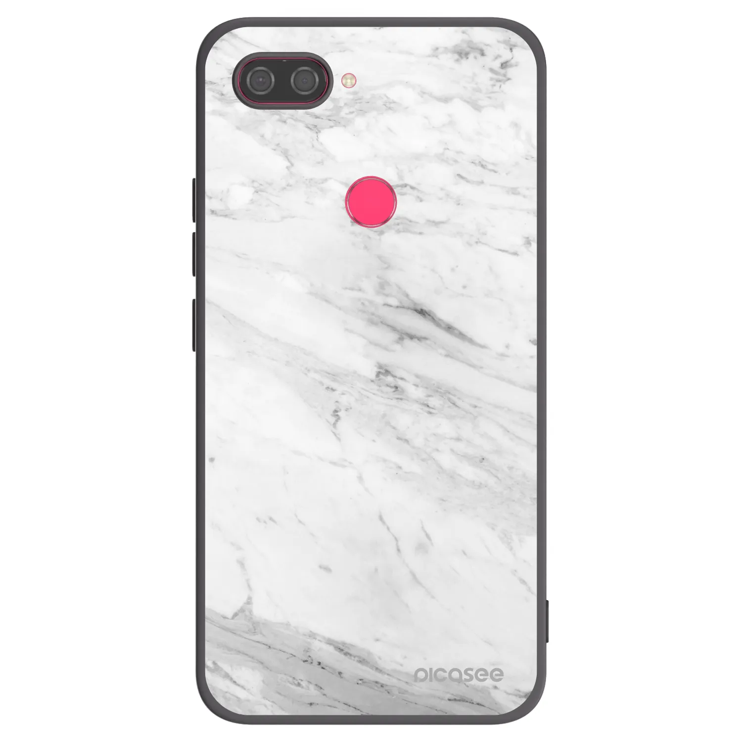 Picasee husă neagră din silicon pentru Xiaomi Mi 8 Lite - White marble