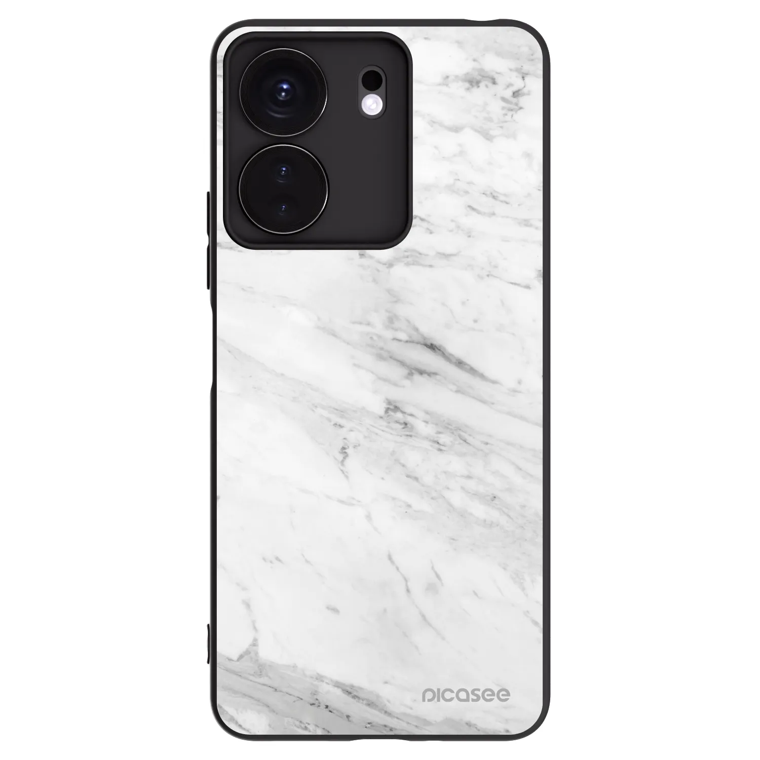 Picasee husă neagră din silicon pentru Xiaomi Redmi 13C 4G - White marble