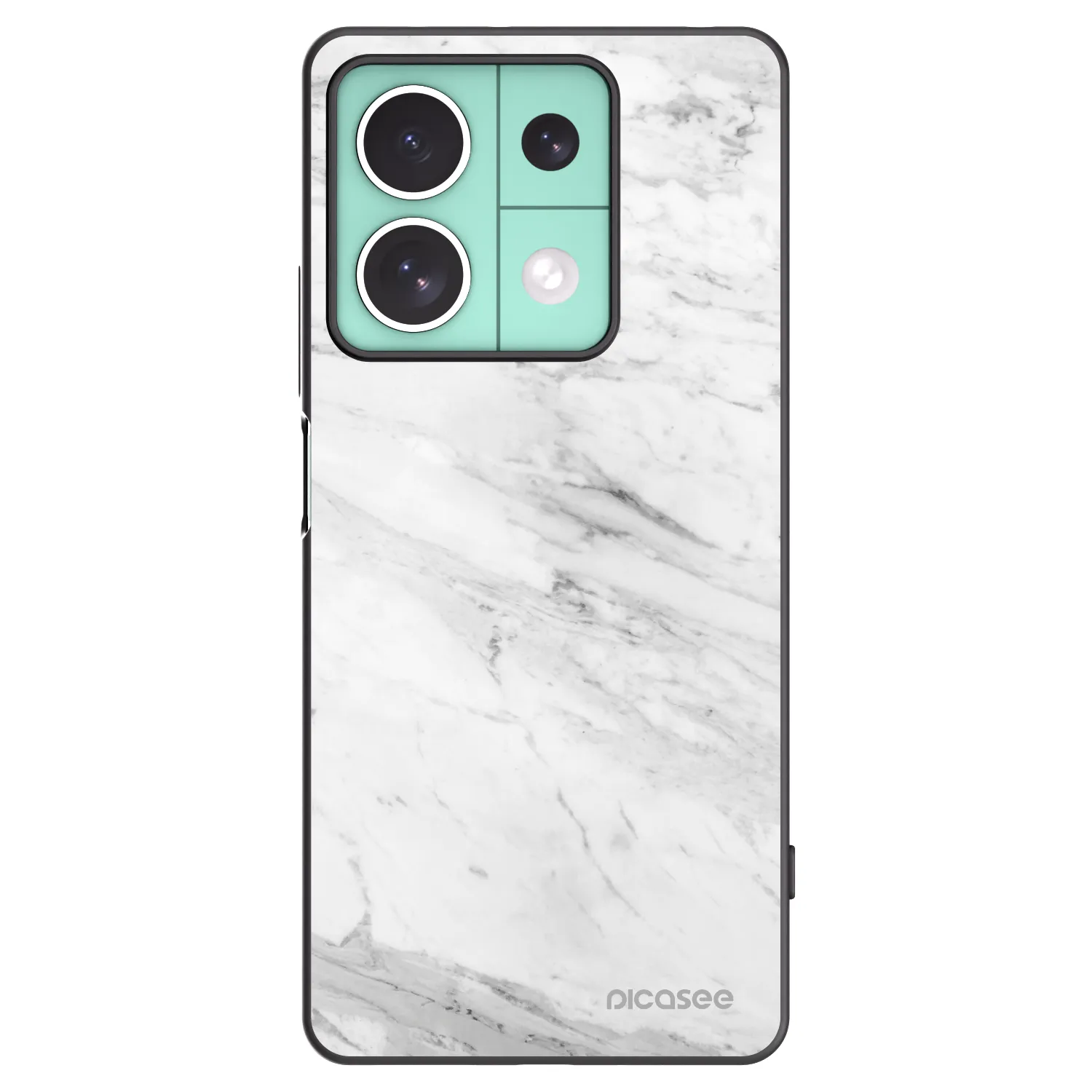 Picasee husă neagră din silicon pentru Xiaomi Redmi Note 13 5G - White marble