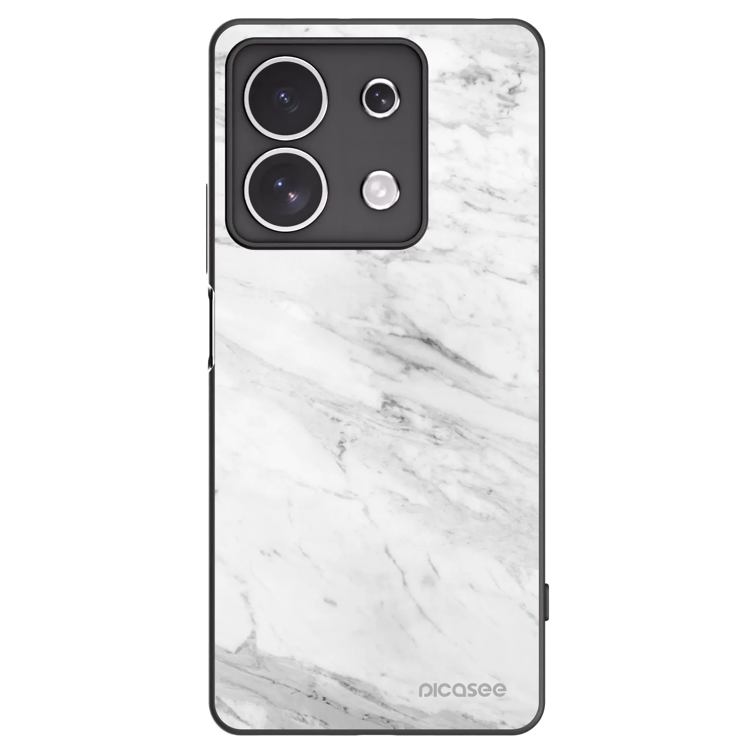 Picasee husă neagră din silicon pentru Xiaomi Redmi Note 13 4G - White marble