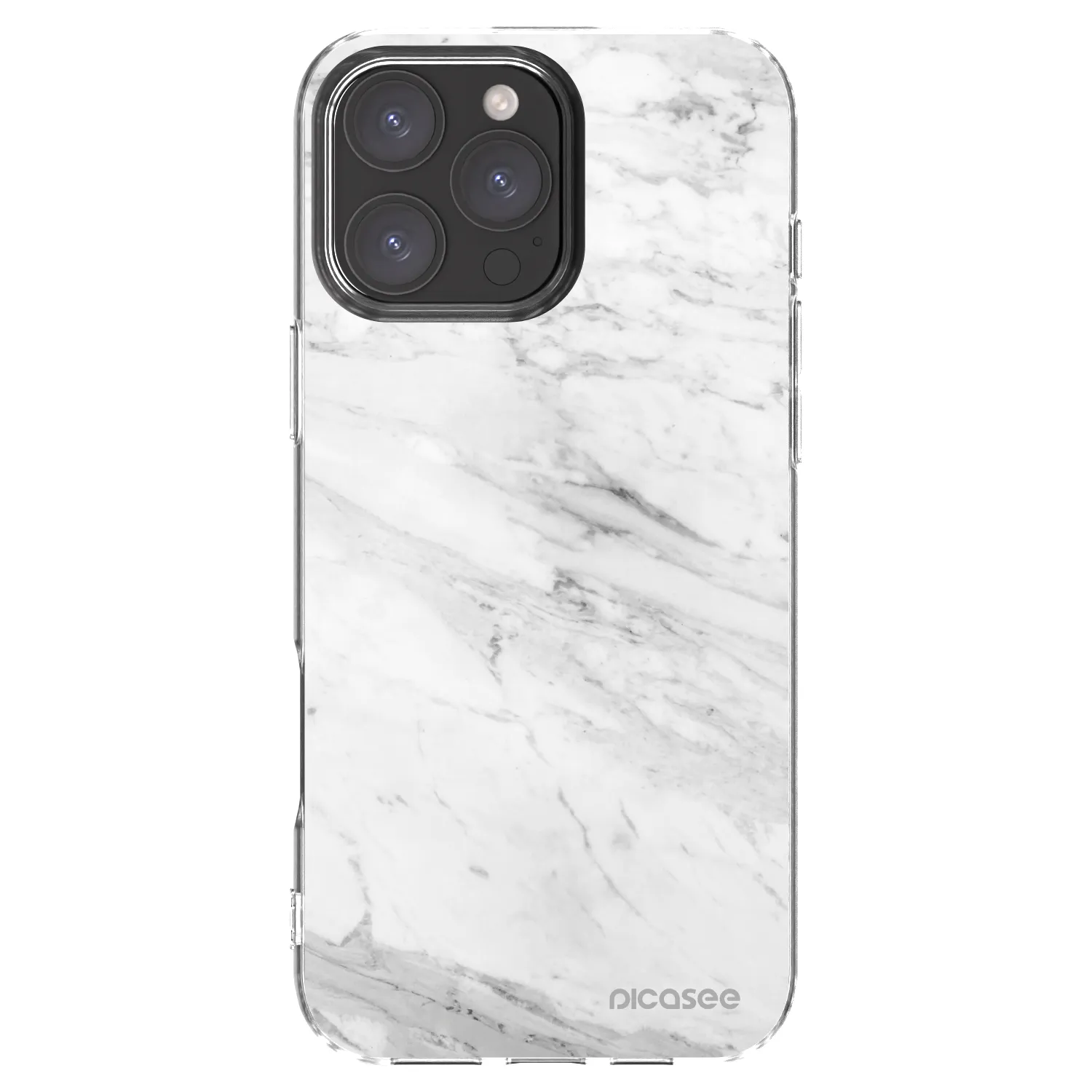 Picasee husă transparentă din silicon pentru Apple iPhone 16 Pro Max - White marble