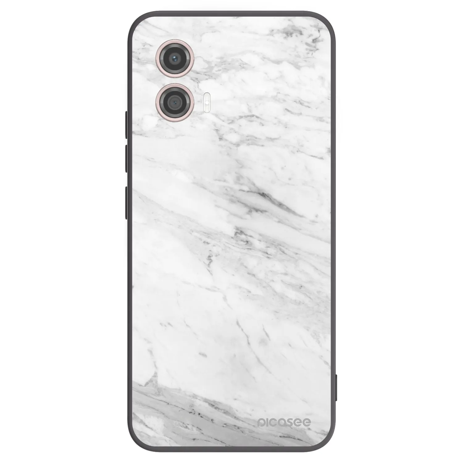 Picasee husă neagră din silicon pentru Motorola Moto G53 5G - White marble