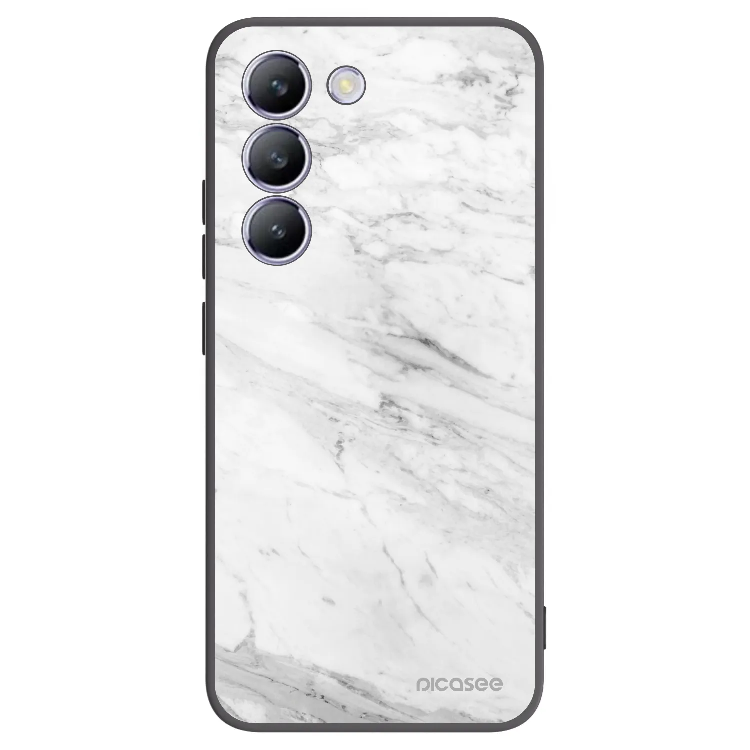 Picasee husă neagră din silicon pentru Vivo V40 SE 5G - White marble