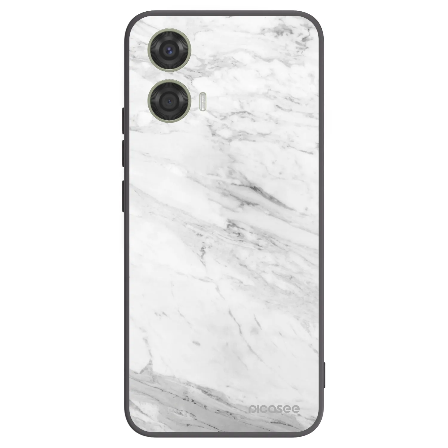 Picasee husă neagră din silicon pentru Motorola Moto G24 - White marble