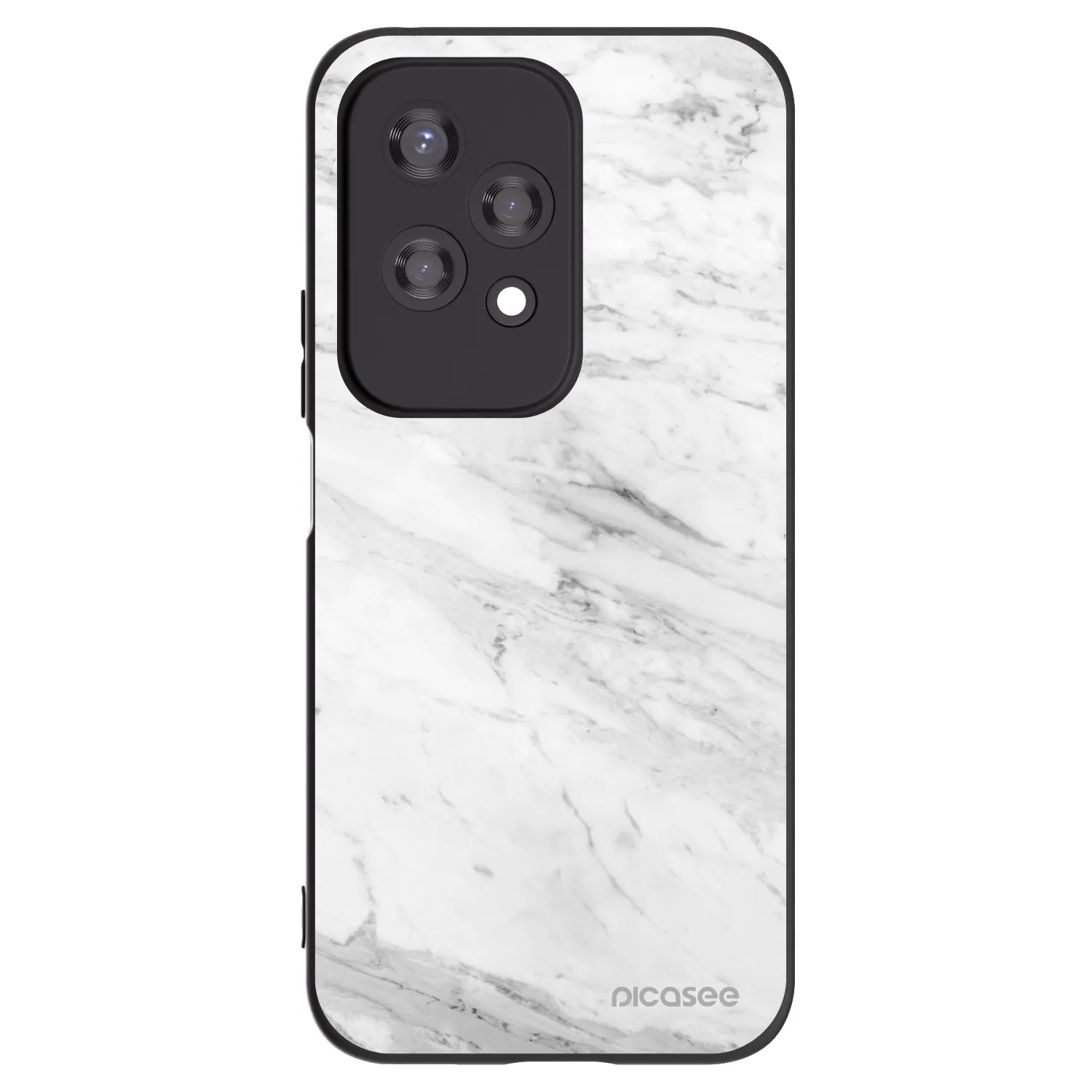 Picasee husă neagră din silicon pentru Honor 200 Lite - White marble