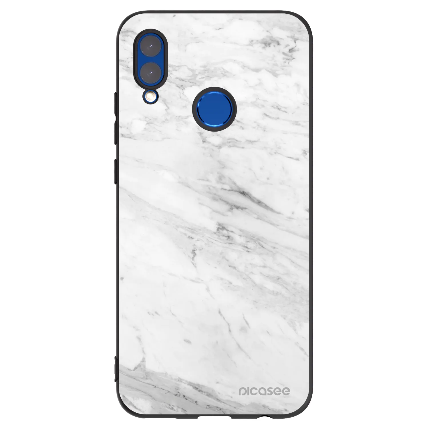 Picasee husă neagră din silicon pentru Honor 10 Lite - White marble