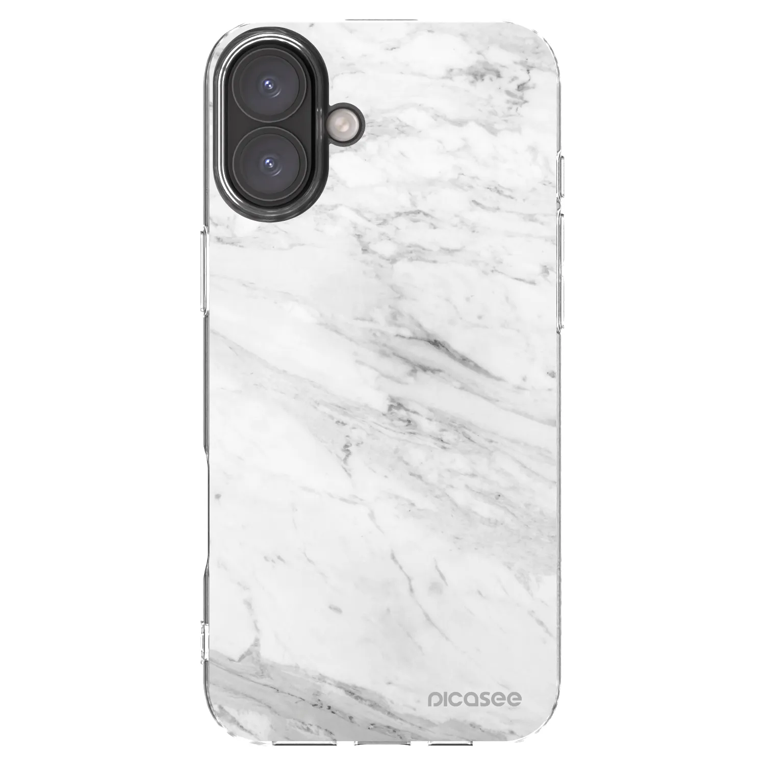 Picasee husă transparentă din silicon pentru Apple iPhone 16 Plus - White marble