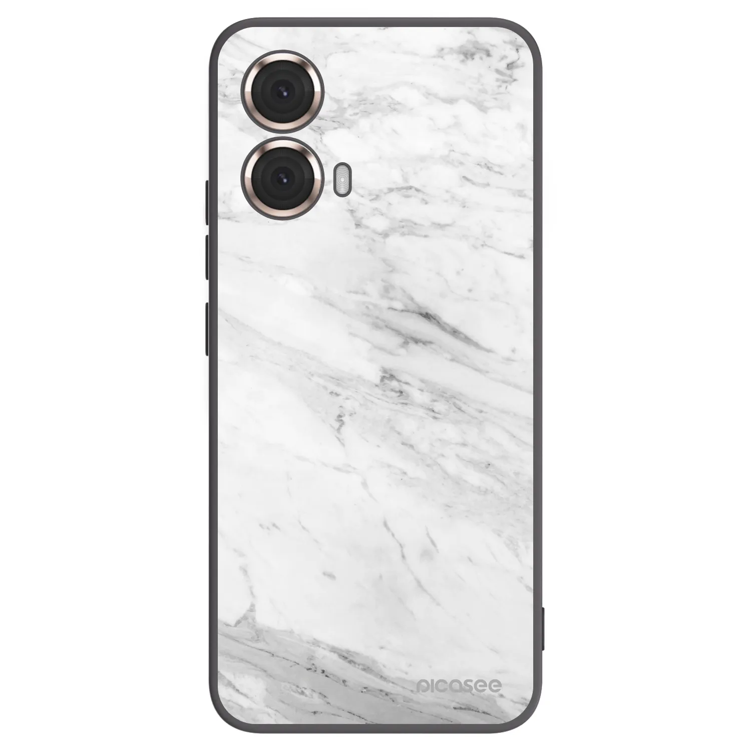 Picasee husă neagră din silicon pentru Motorola Moto G85 - White marble