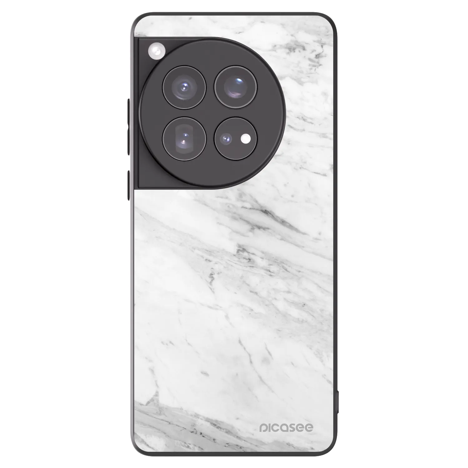 Picasee husă neagră din silicon pentru OnePlus 12 5G - White marble