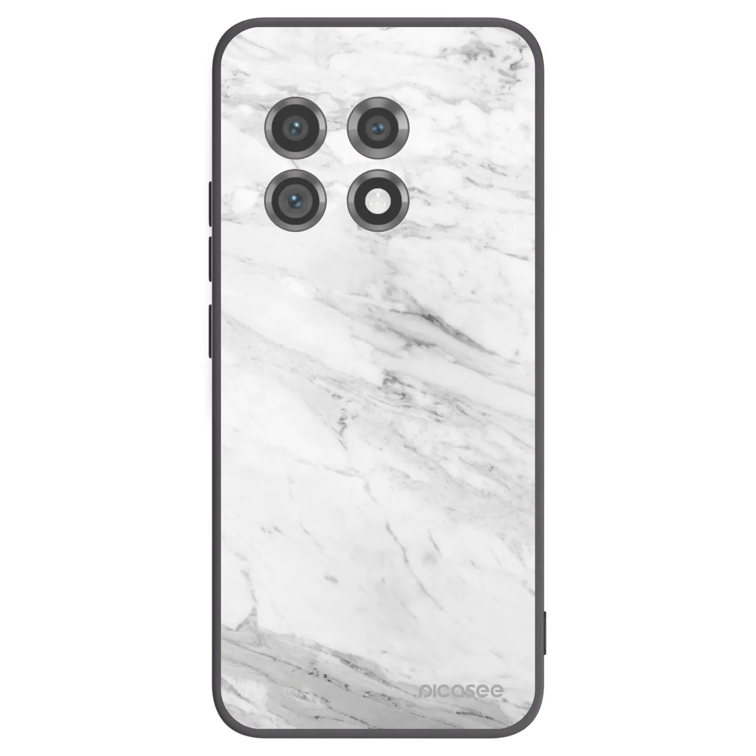 Picasee husă neagră din silicon pentru OnePlus 11 5G - White marble