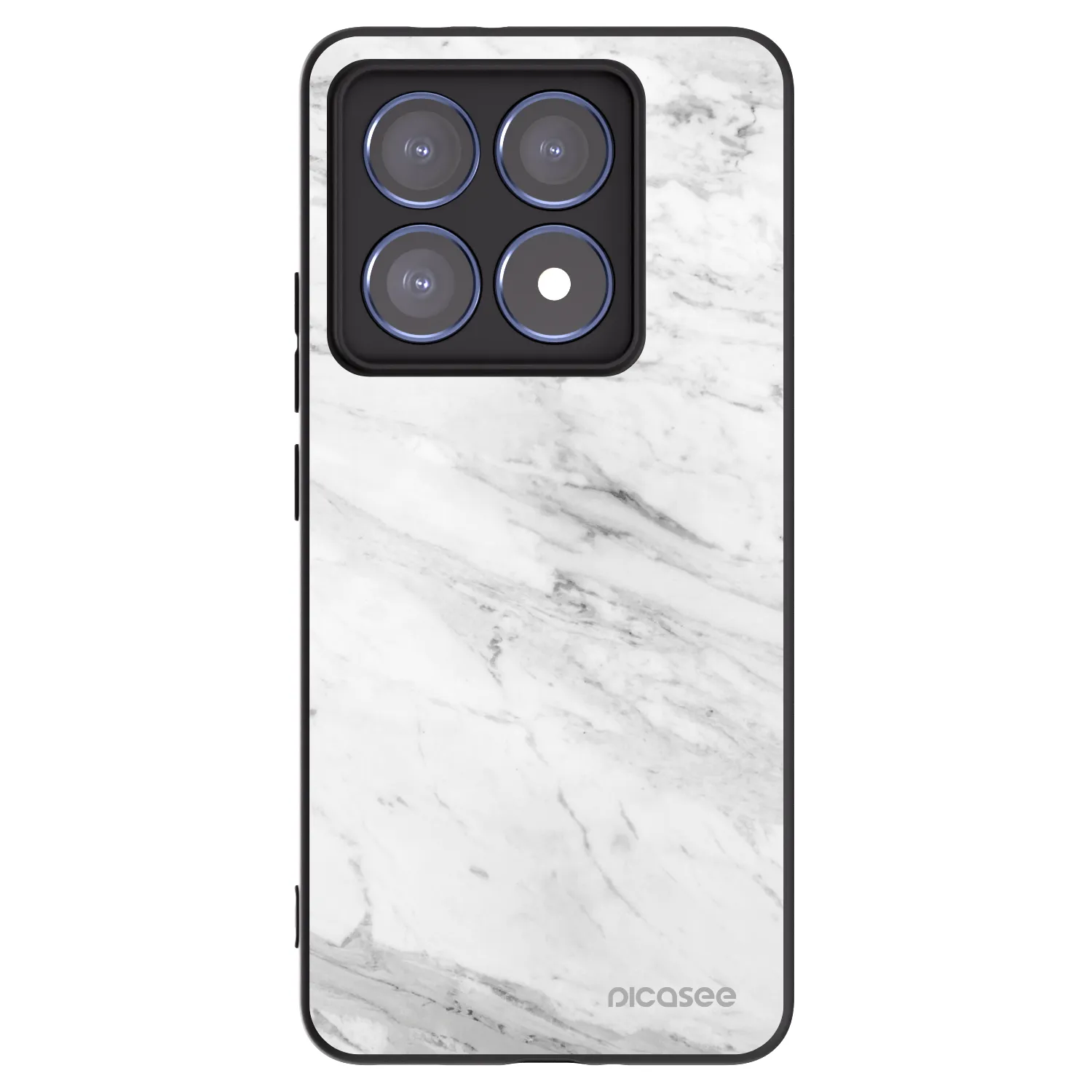 Picasee husă neagră din silicon pentru Xiaomi 14T Pro - White marble