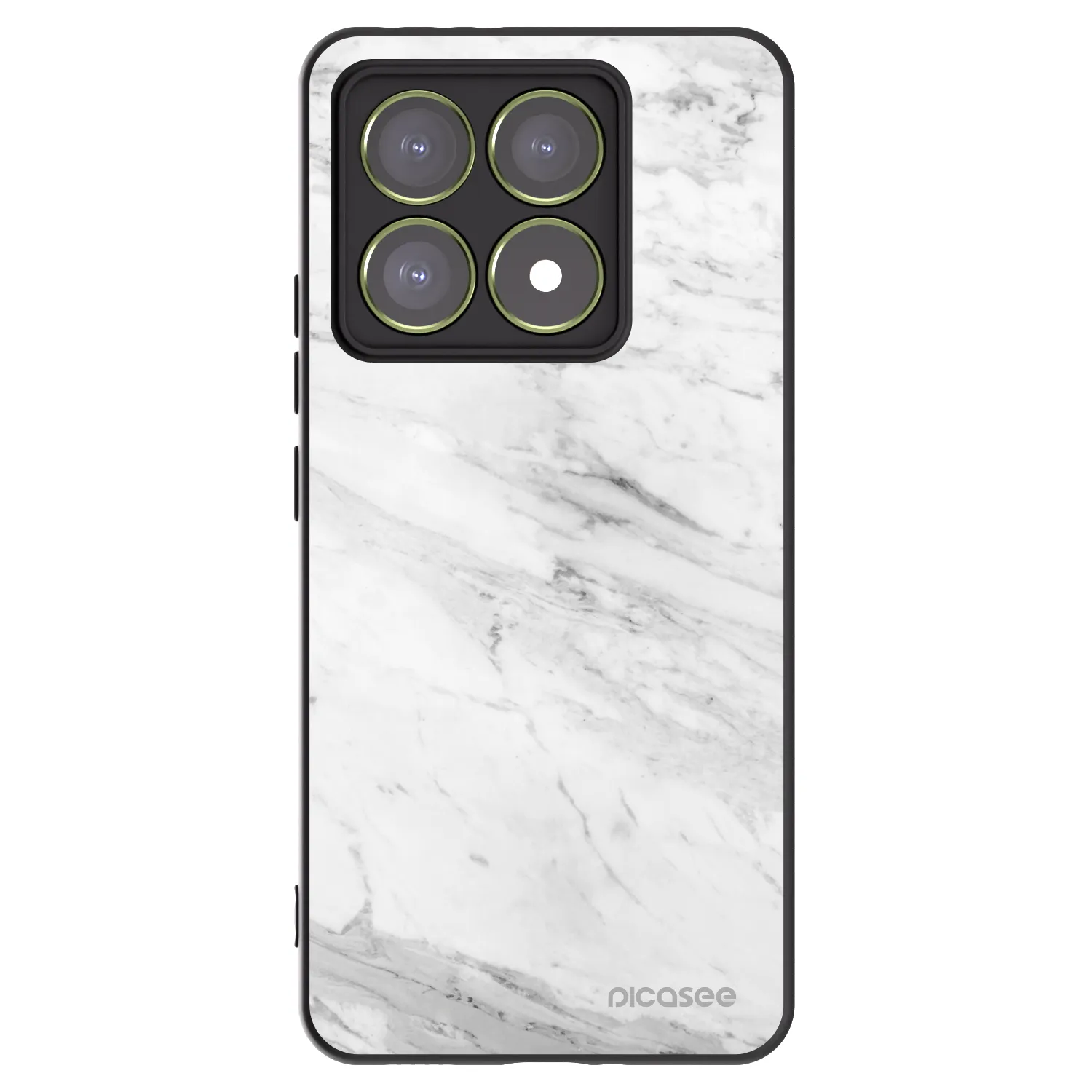 Picasee husă neagră din silicon pentru Xiaomi 14T - White marble