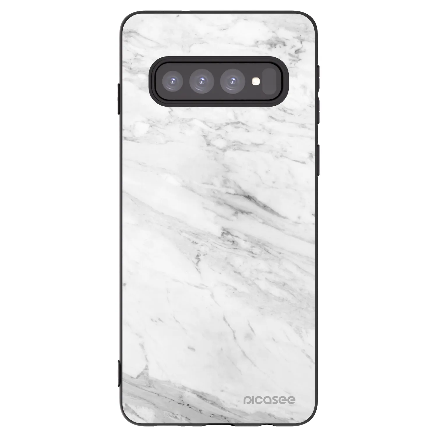 Picasee husă neagră din silicon pentru Samsung Galaxy S10 G973 - White marble