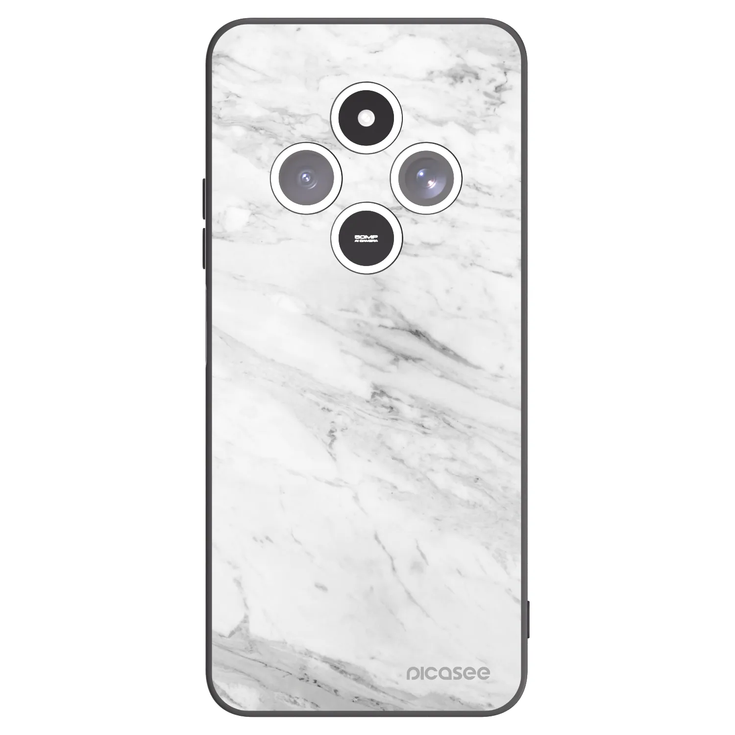 Picasee husă neagră din silicon pentru Xiaomi Redmi 14C - White marble