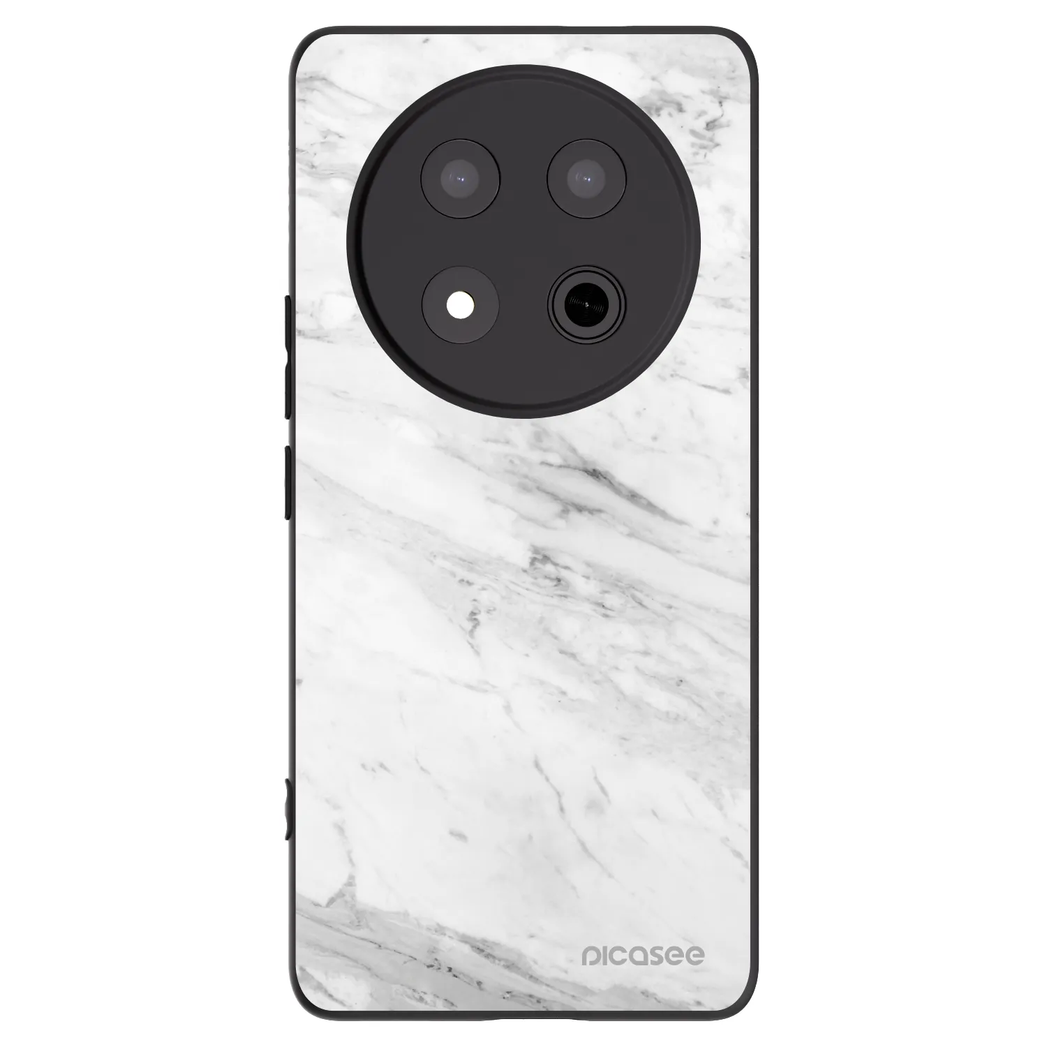 Picasee husă neagră din silicon pentru Honor Magic7 Lite 5G - White marble